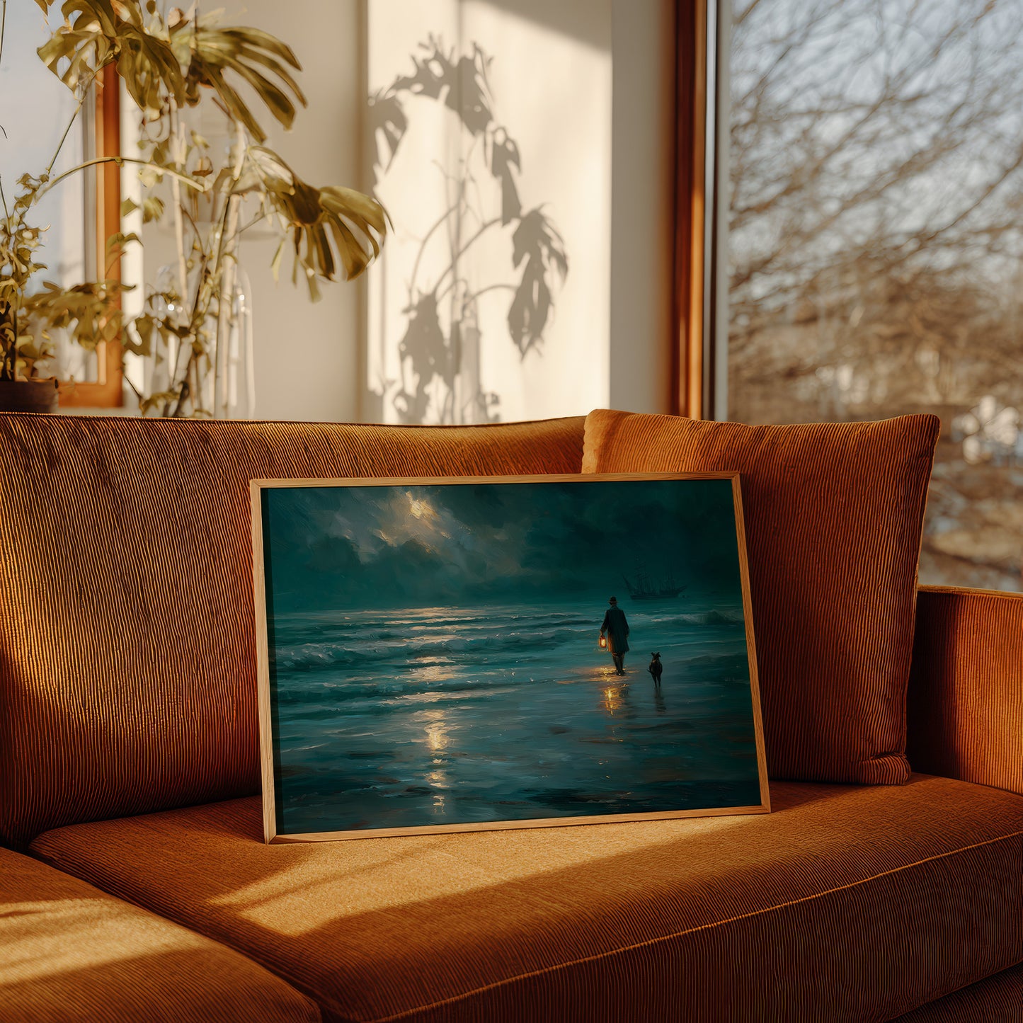 Midnight Walk Along Teal Waters