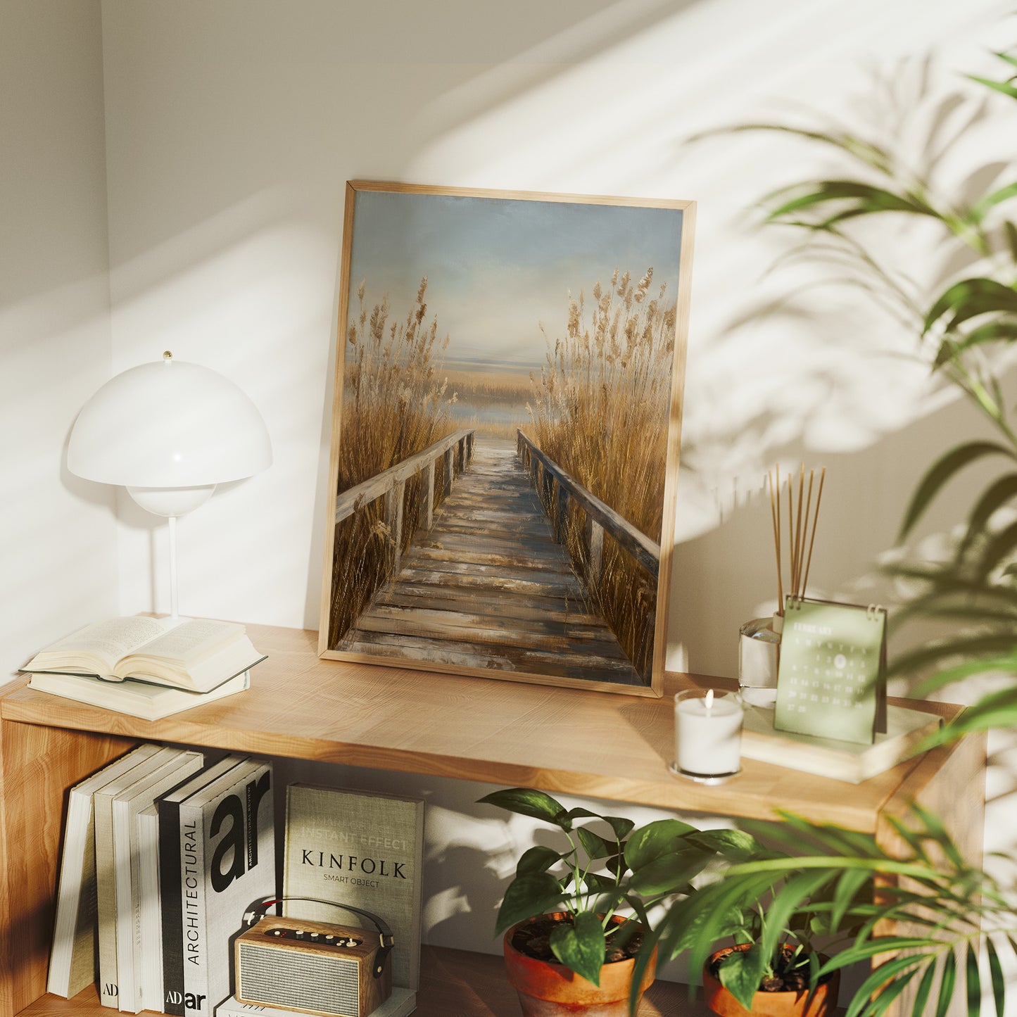 Shoreline Whispers Through Golden Reeds