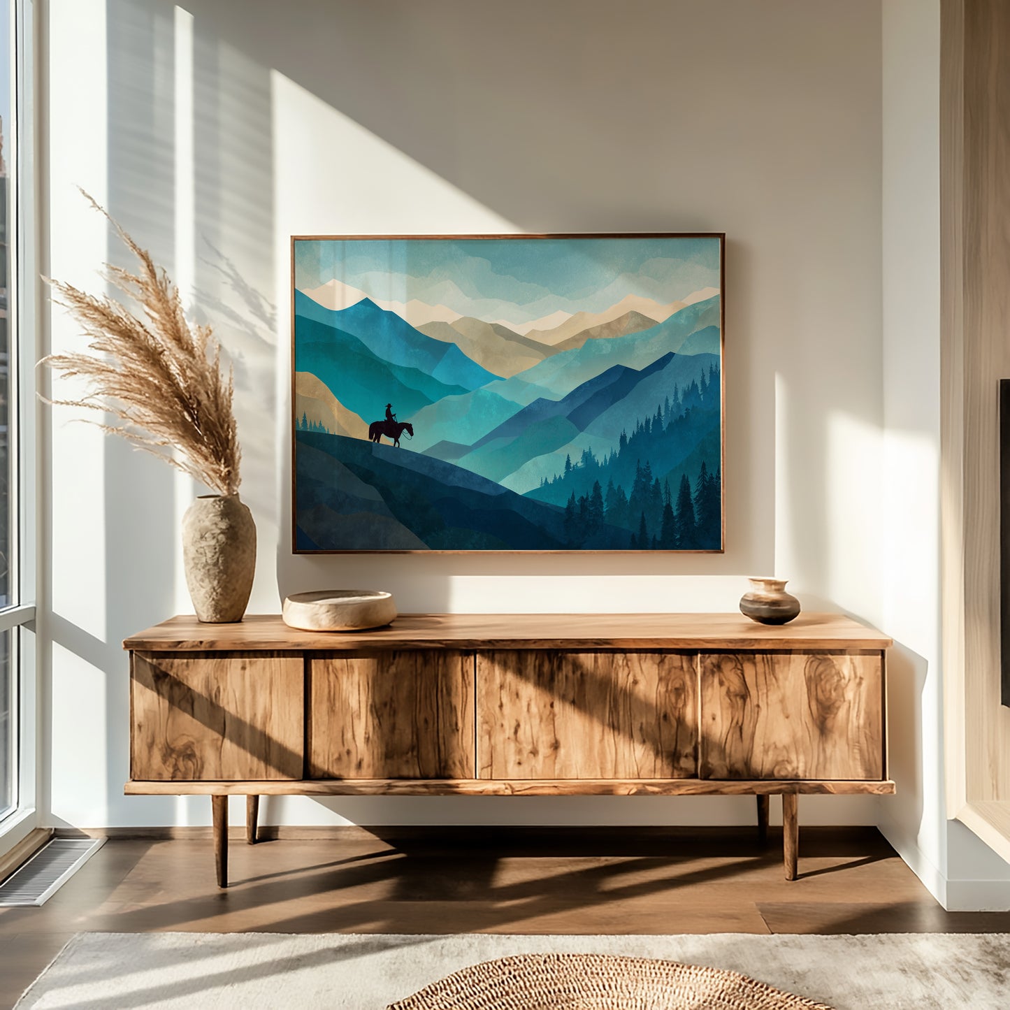 Teal Reverie Across Mountain Waves