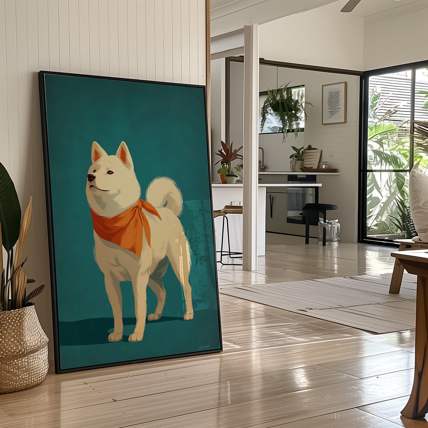 Loyal Companion in Teal and Tangerine
