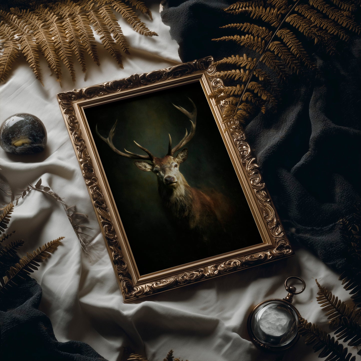 Antlers Against the Forest Depths
