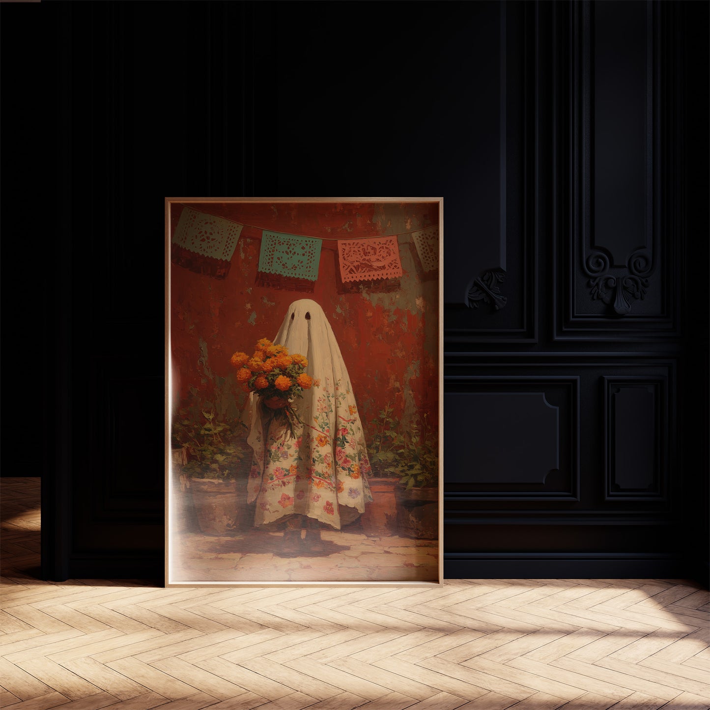 Marigold Offerings Under Papel Picado