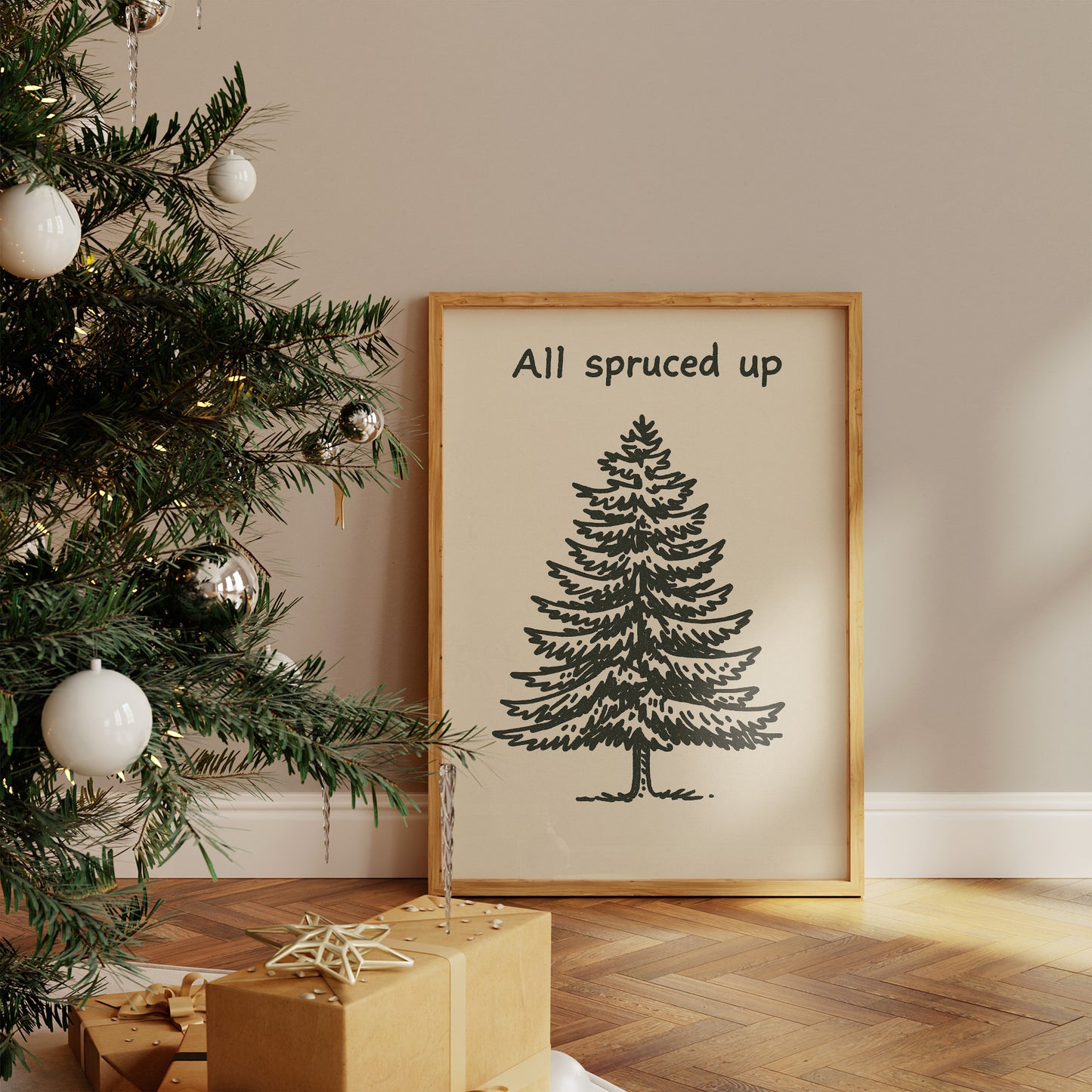 Simple Evergreen In December Light