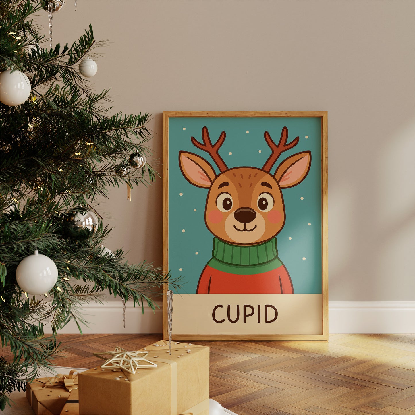 Cozy Fawn In Winter Sweater