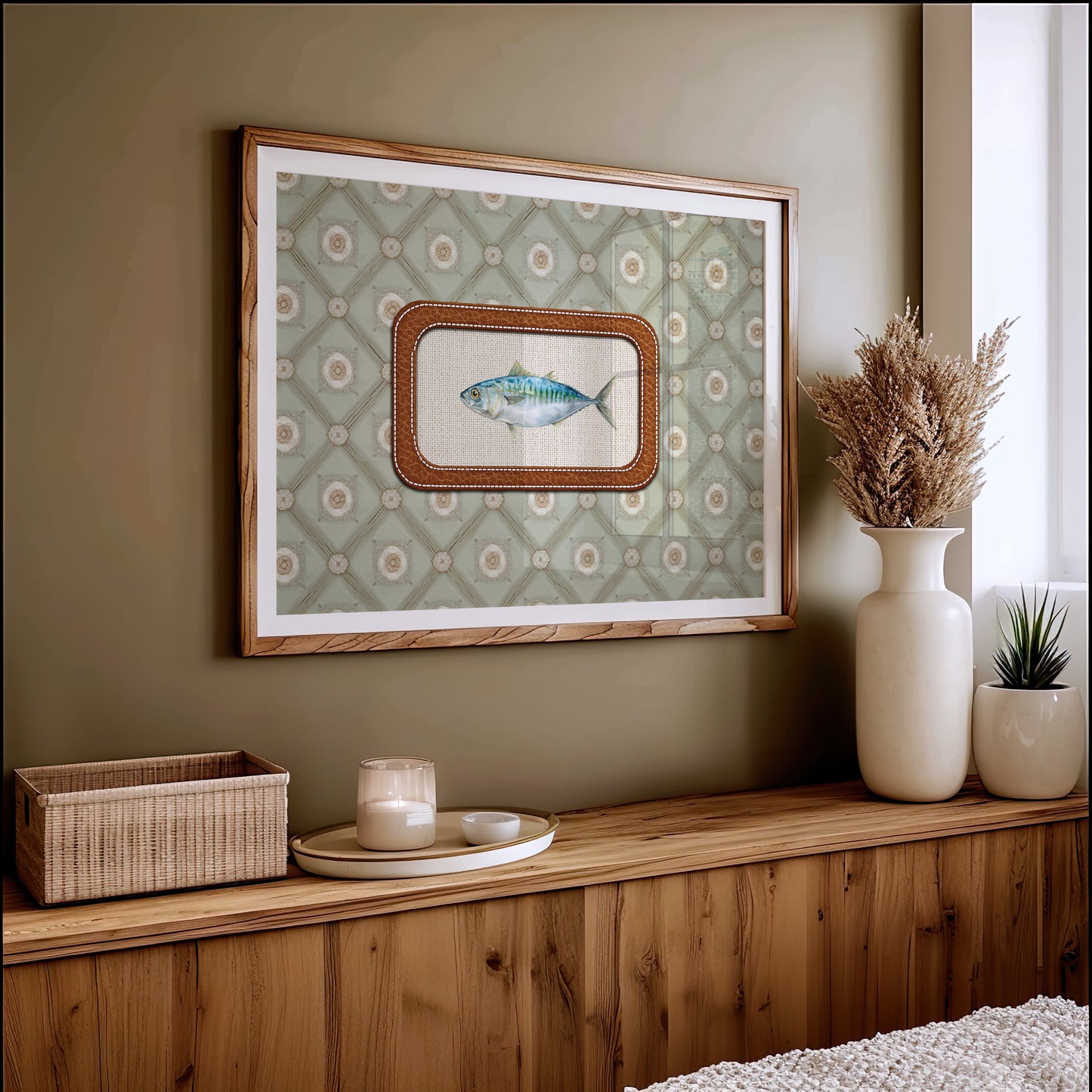Coastal Memory In Leather Frame