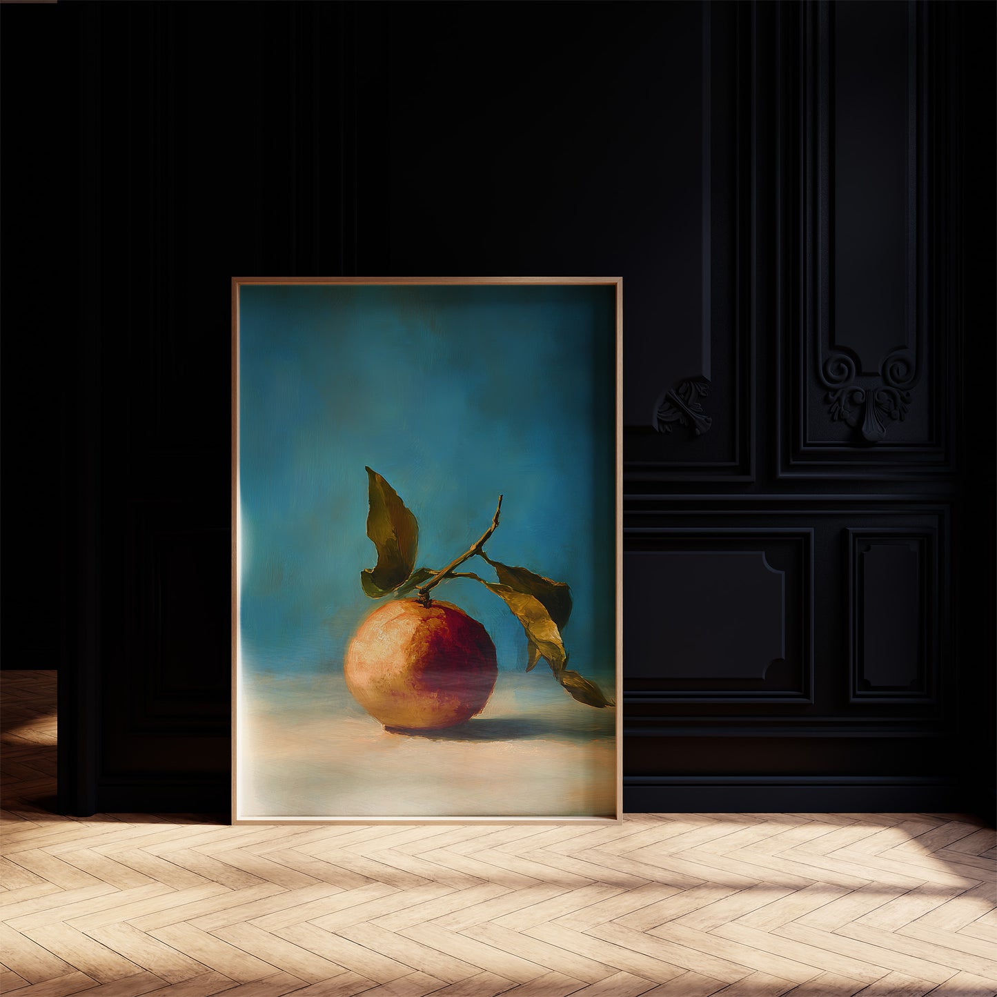 Solitary Peach Against Turquoise Sky