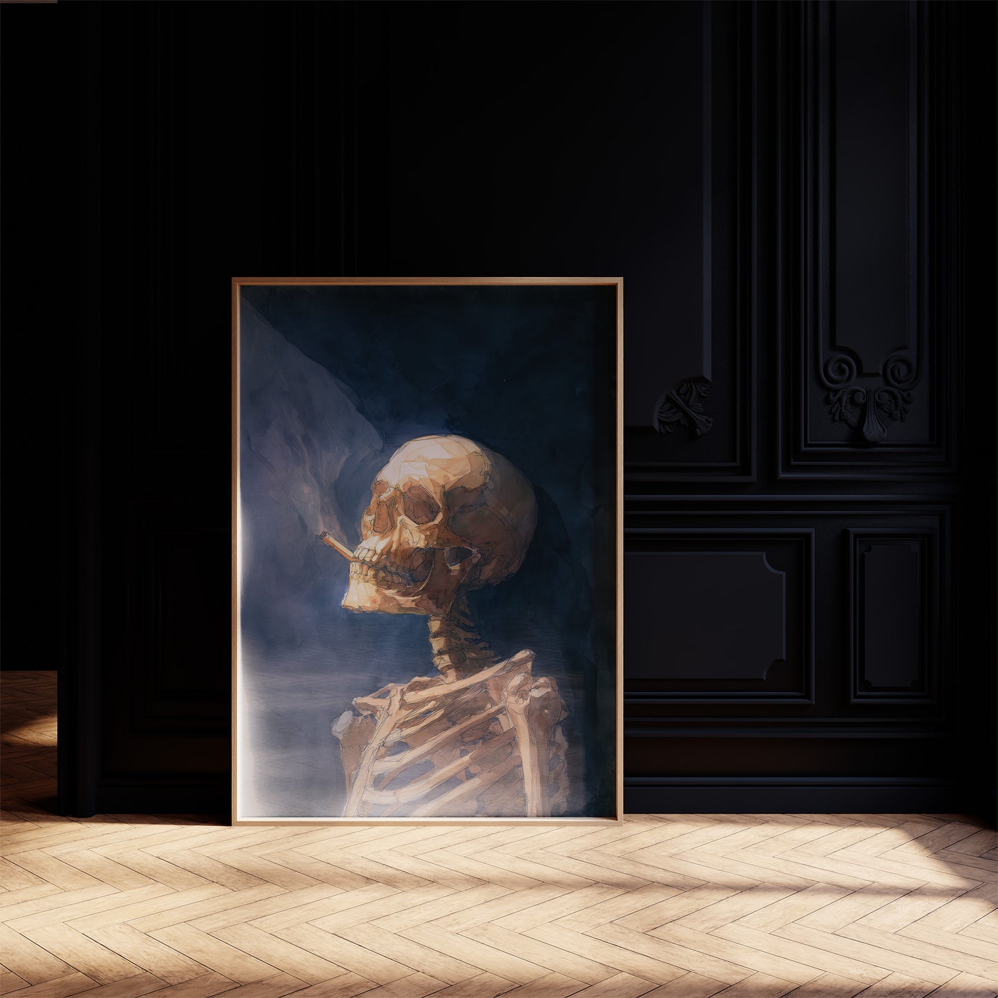 Golden Bones Against Midnight Blue