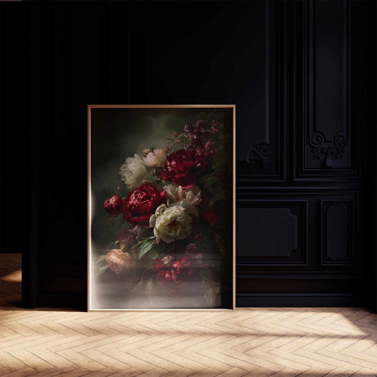 Velvet Blooms Against Midnight Walls