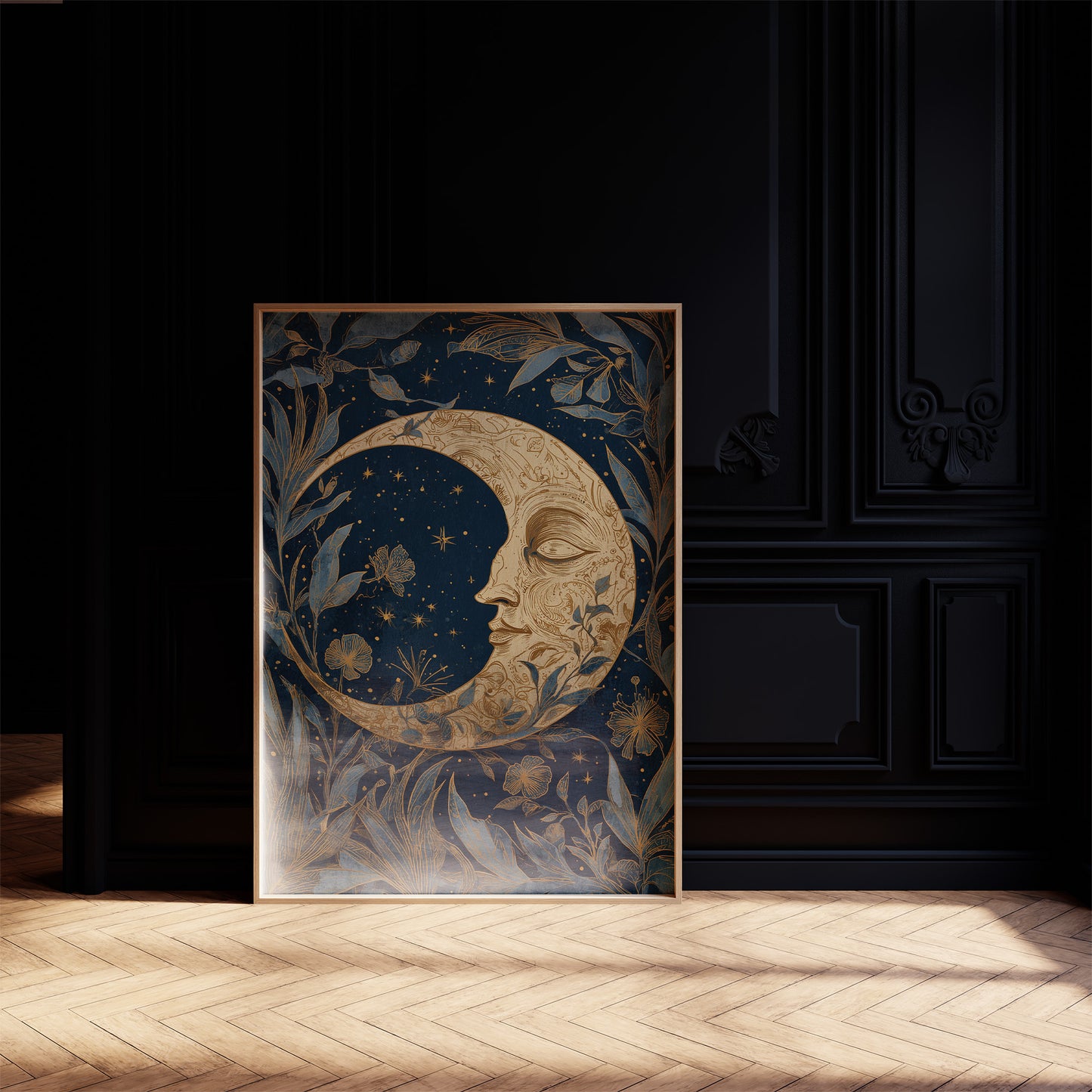 Midnight Blooms Around Lunar Face