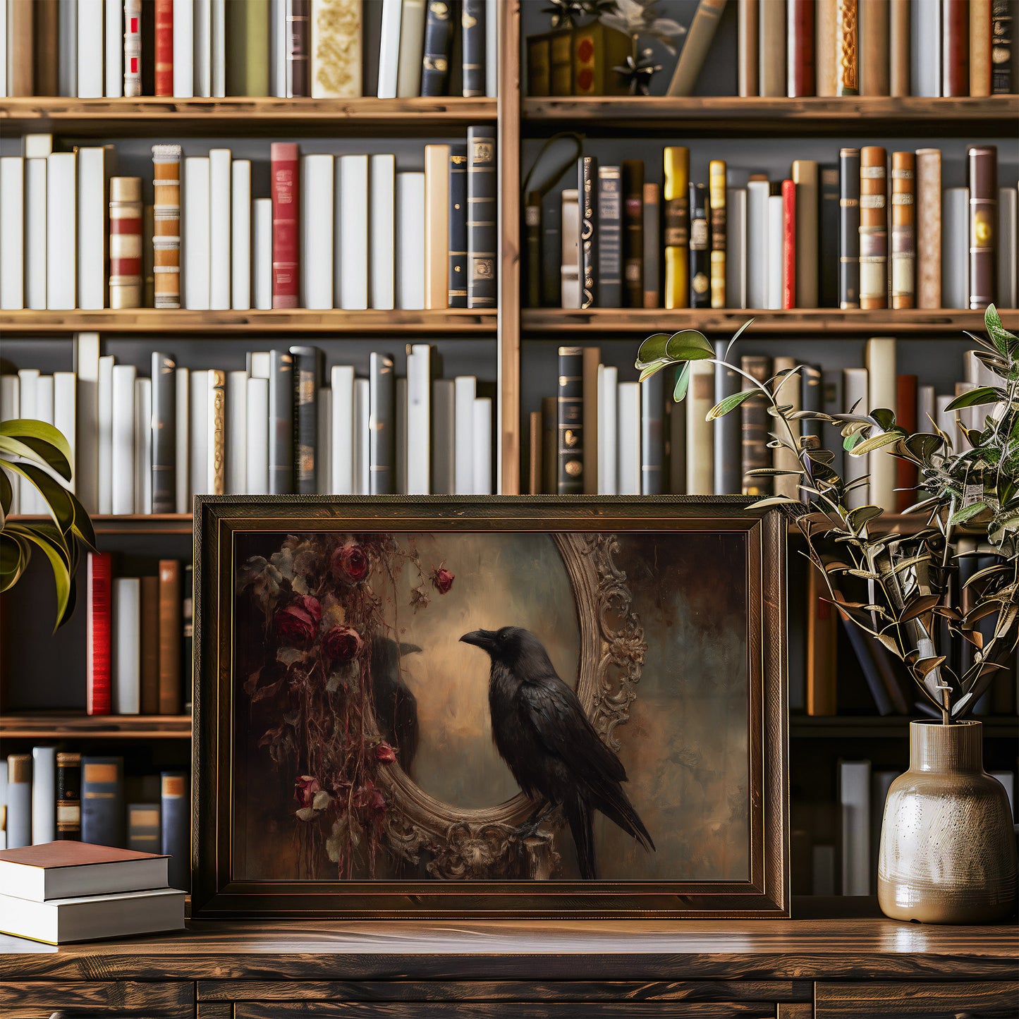 Raven Among Faded Roses