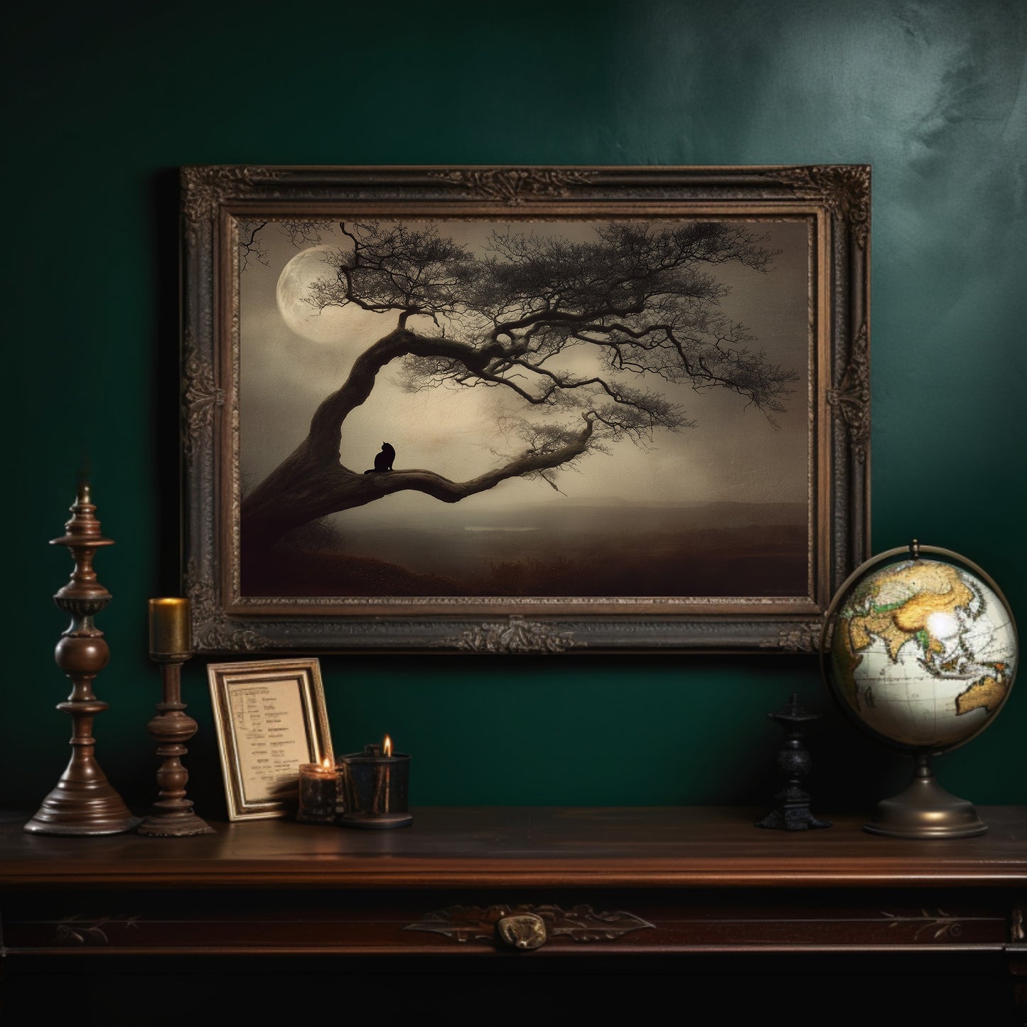 Ancient Oak Meets Moonlit Solitude