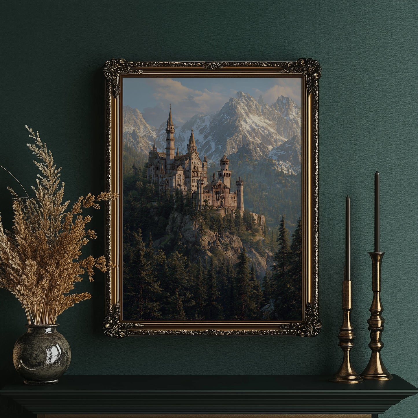 Alpine Fortress Crowns Misty Peaks