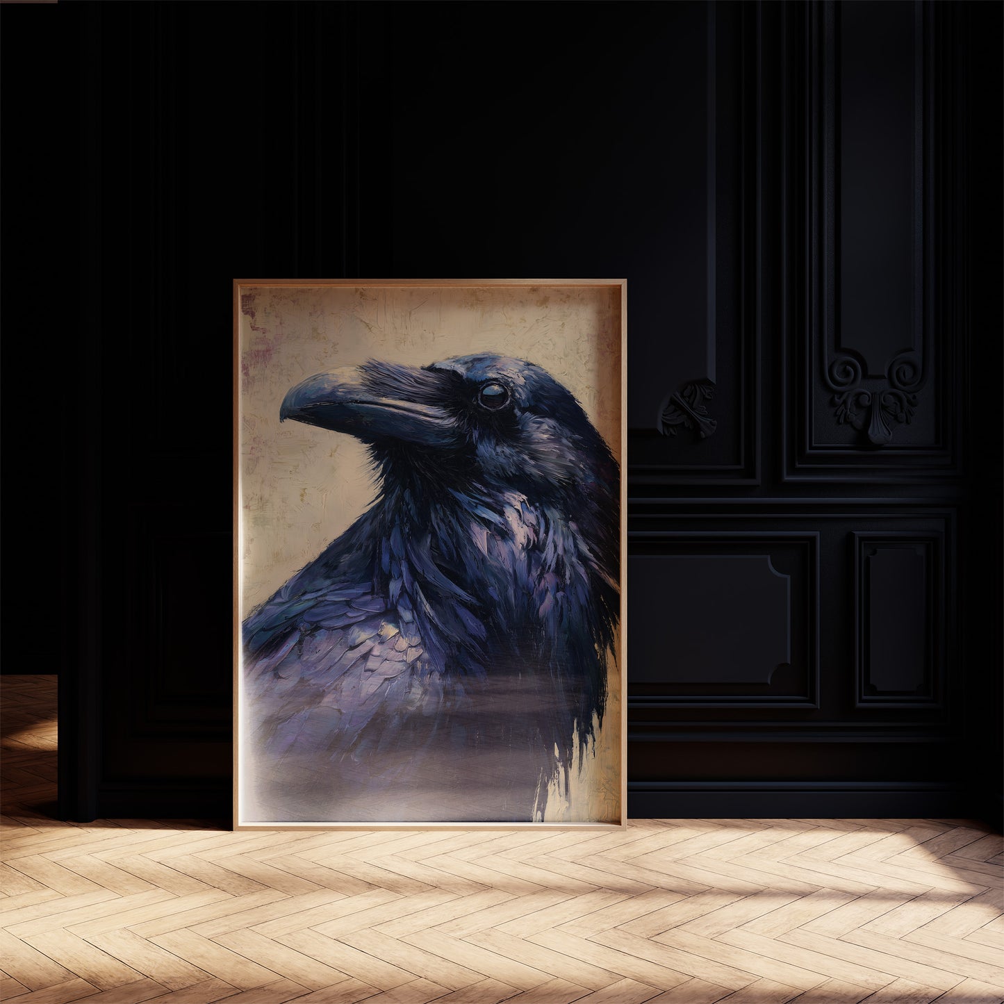 Midnight Wings Against Parchment Sky
