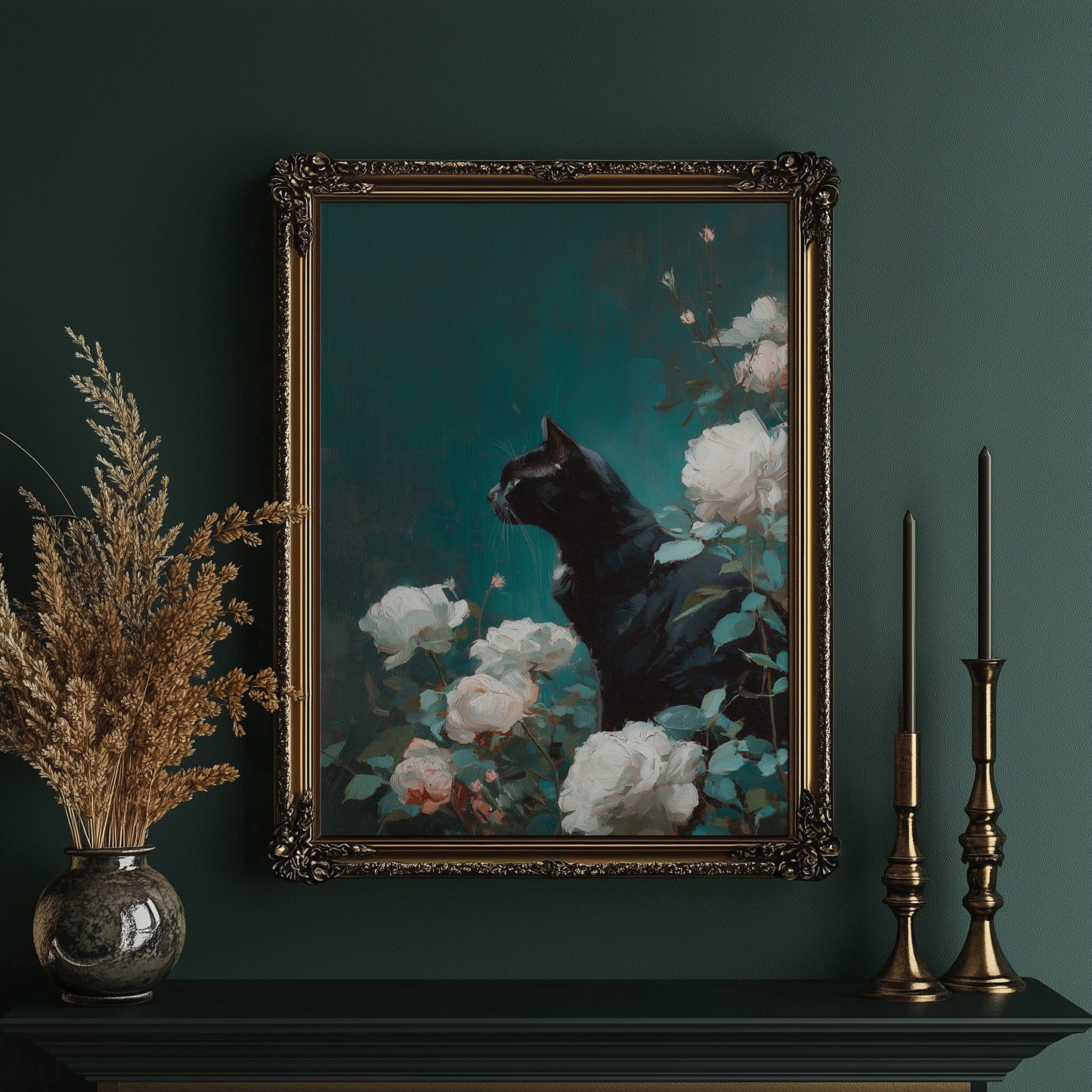 Midnight Prowl Among Pale Blooms