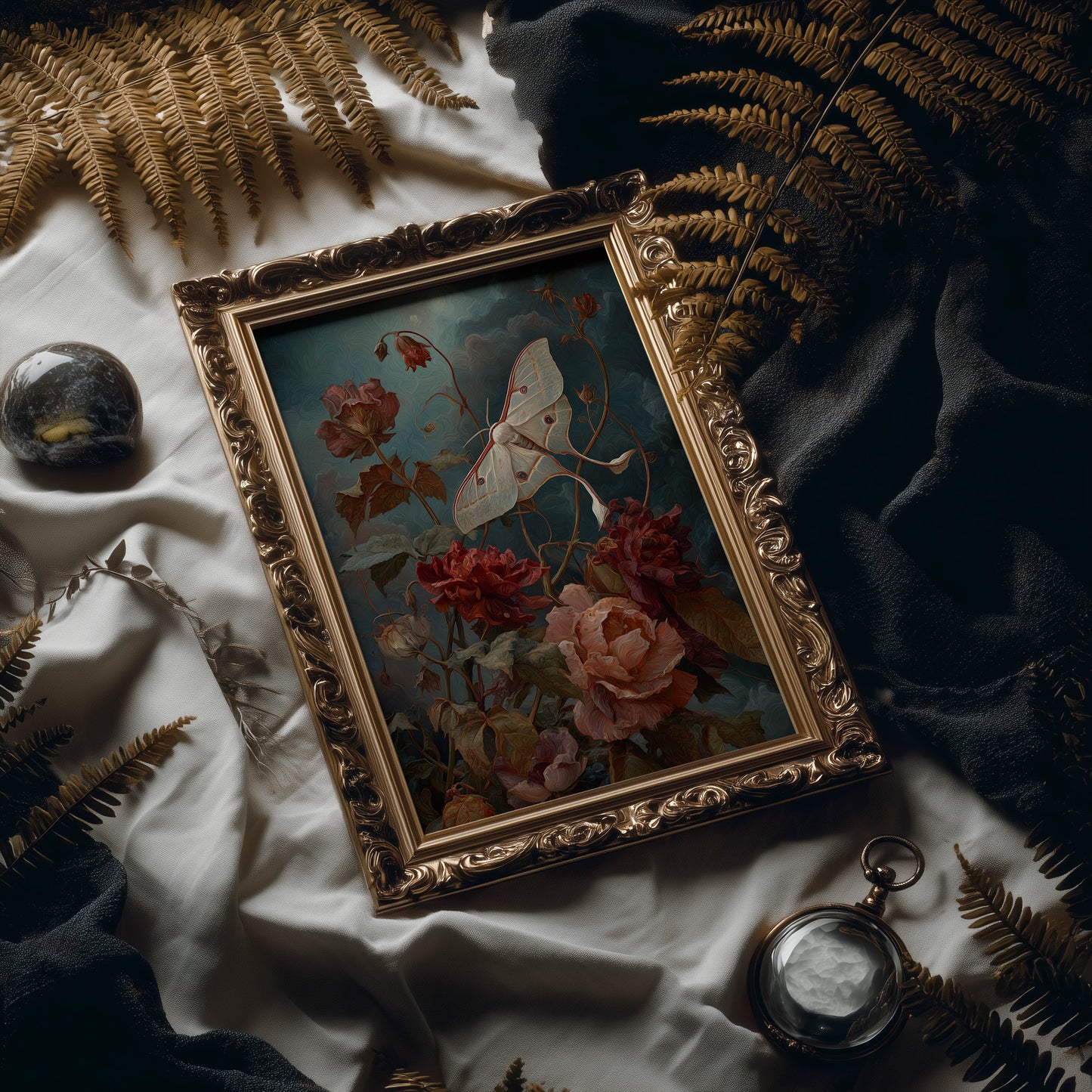 Moth Among Twilight Blooms