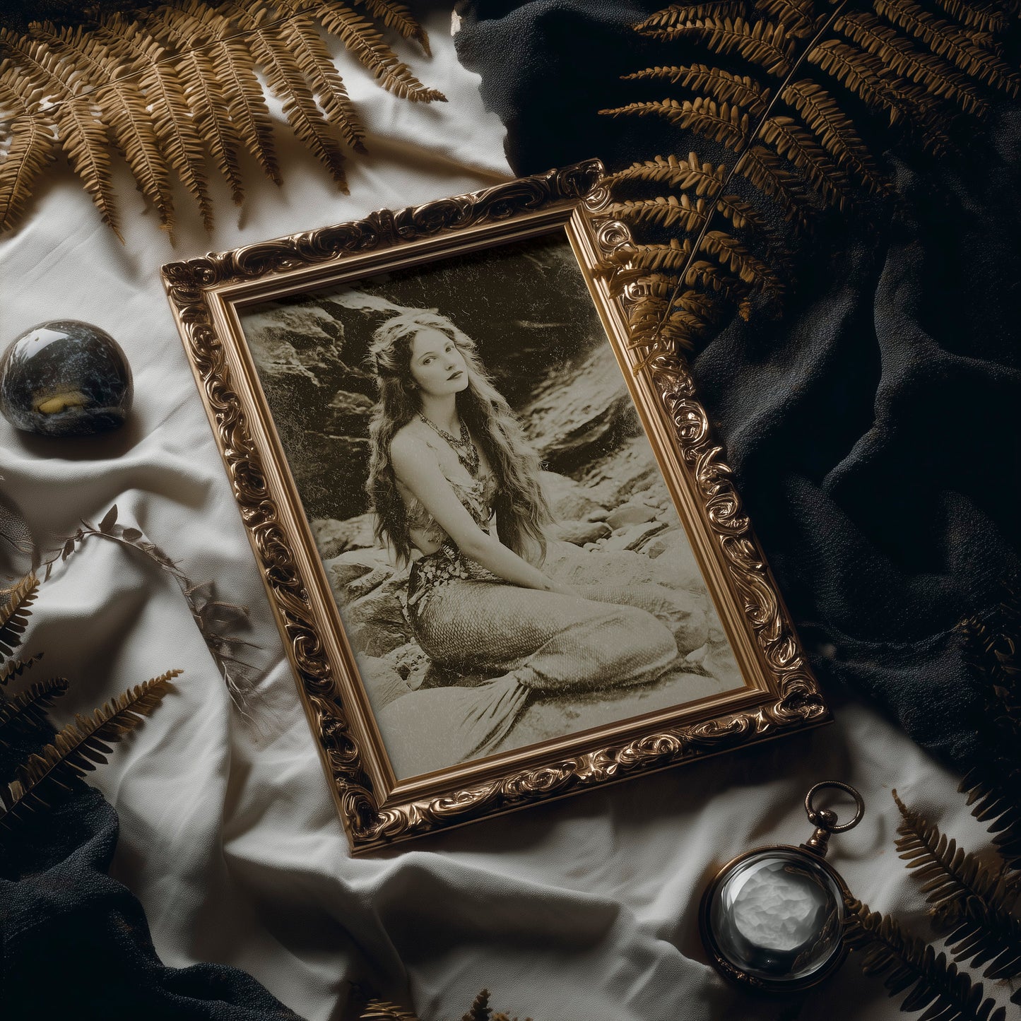 Vintage Waves Against Rocky Shore