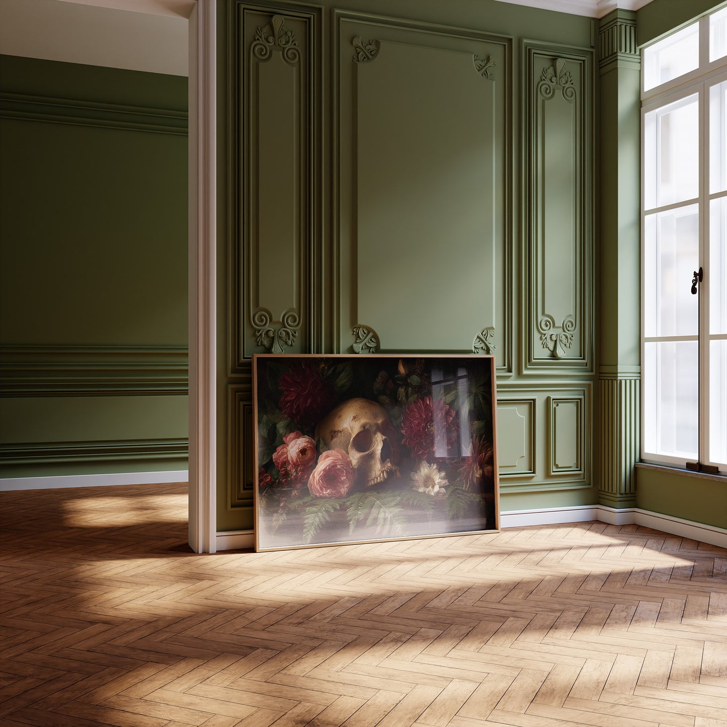 Roses Bloom Against Mortality's Canvas