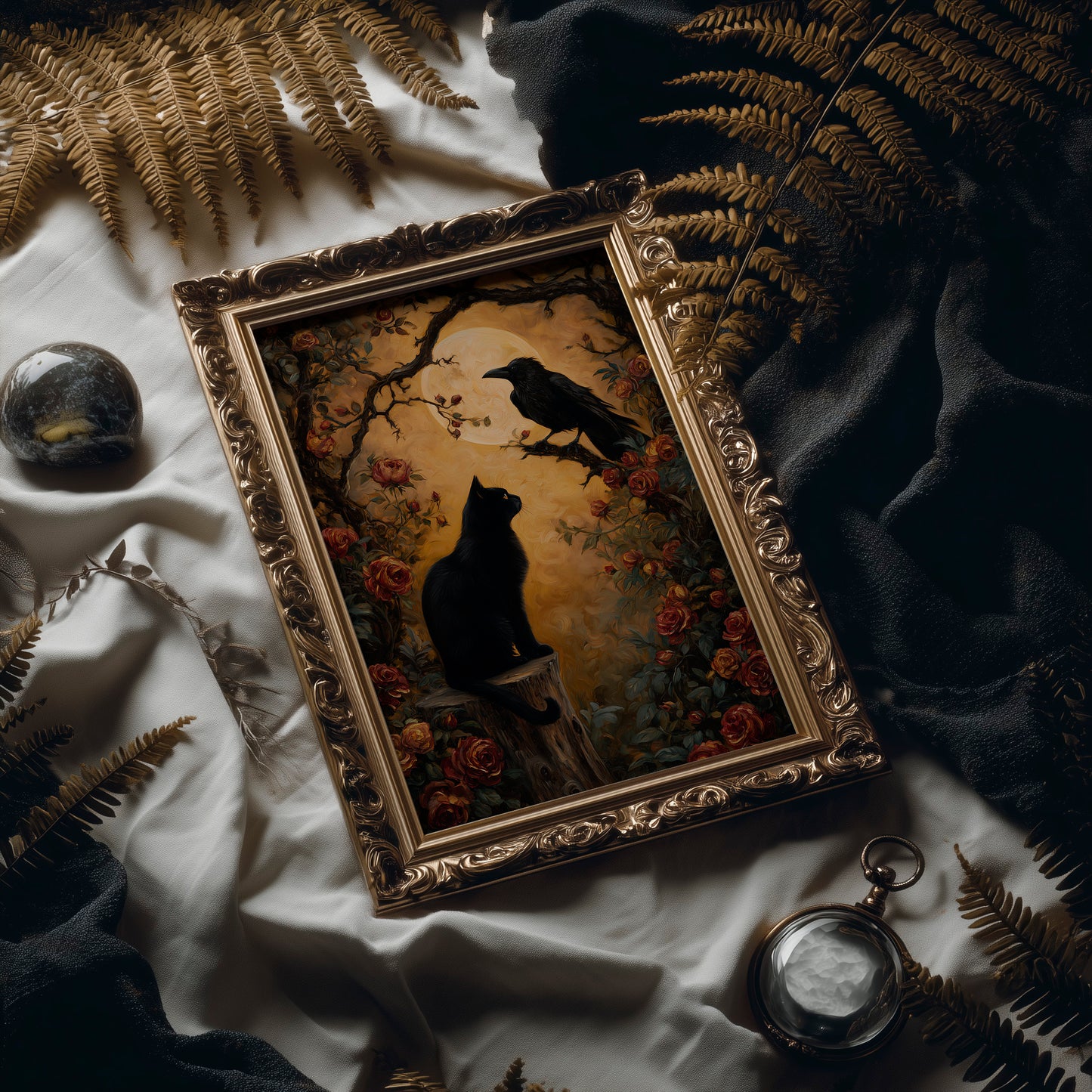 Moonlit Conversations Among Roses