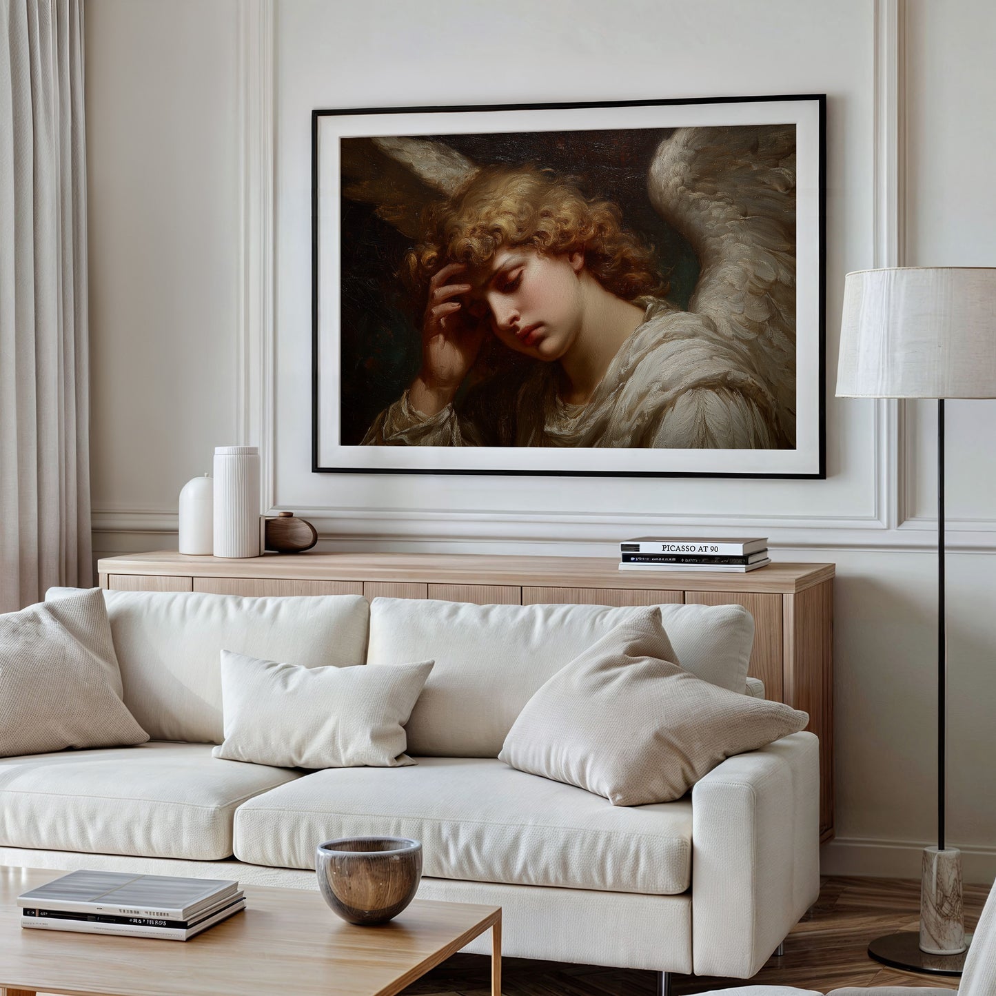 Classical Art Among Quiet Shelves