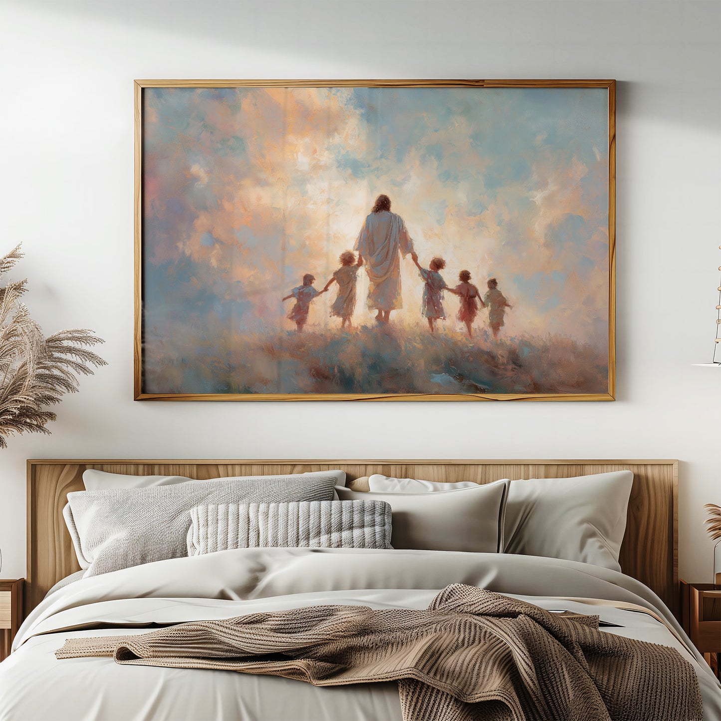 Children Walk Into Golden Light