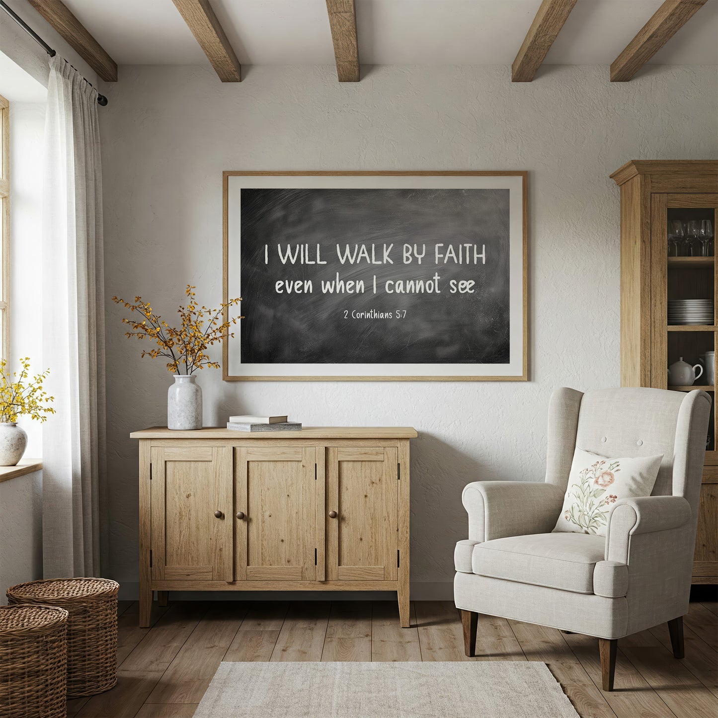 Chalk Words On Wooden Shelves