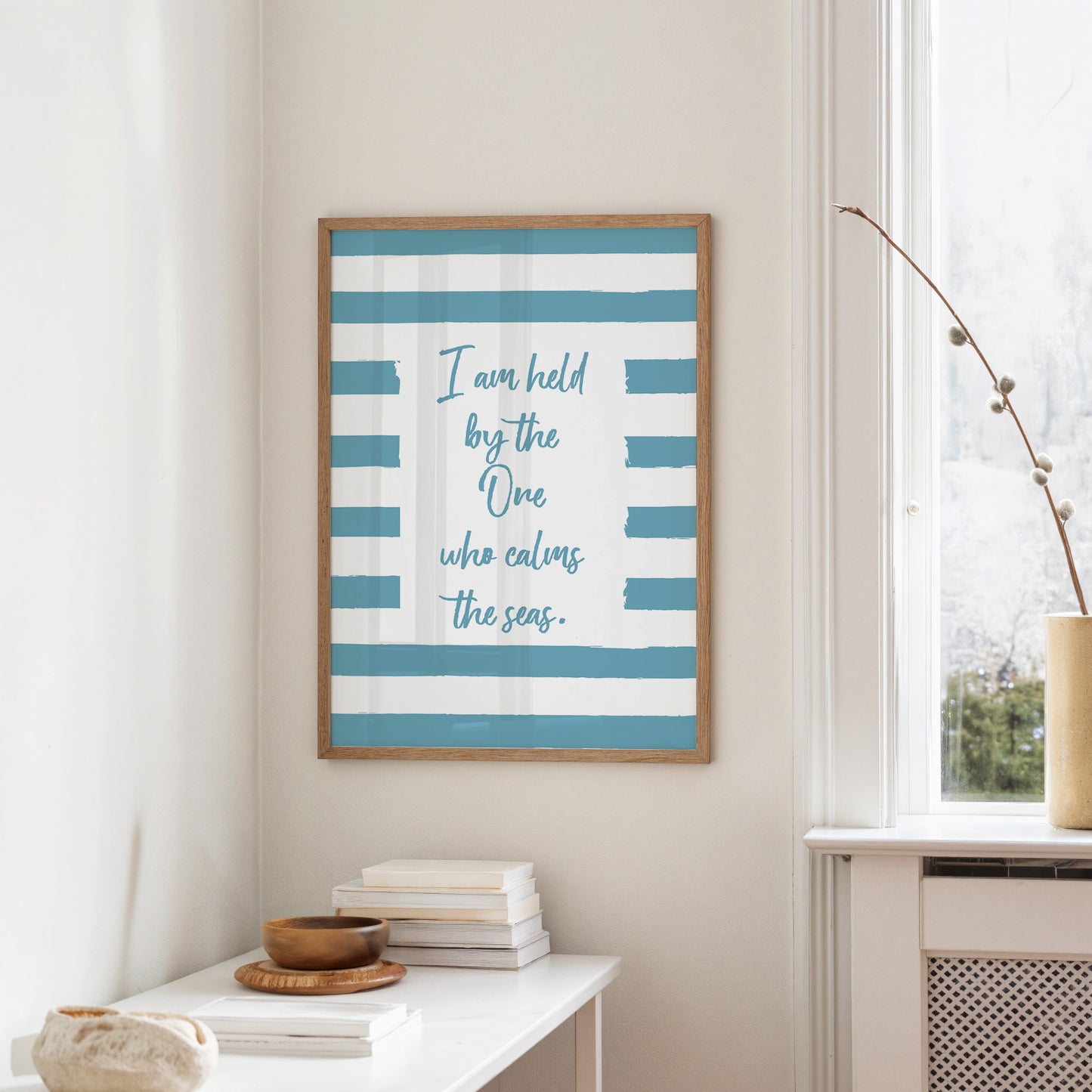 Teal Stripes Carry Ocean Promises