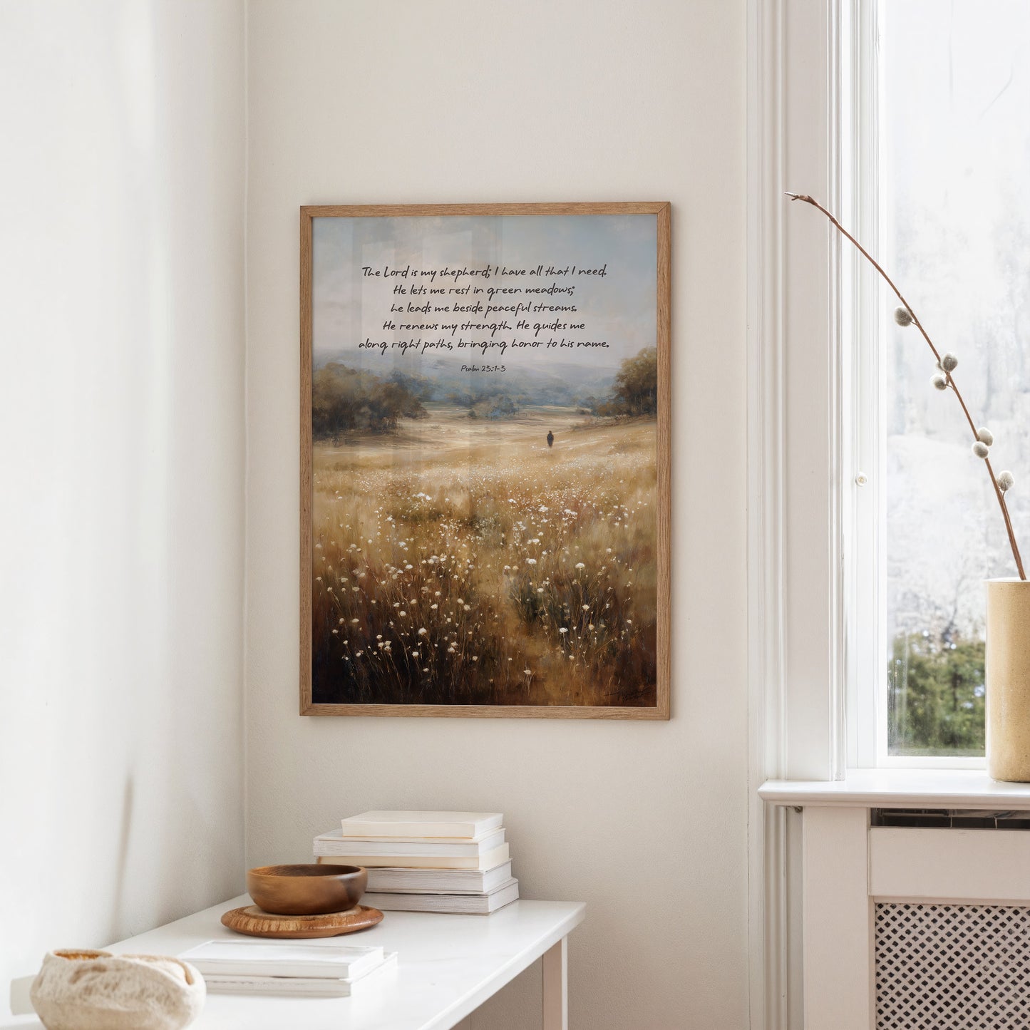 Psalm's Promise On Wooden Table