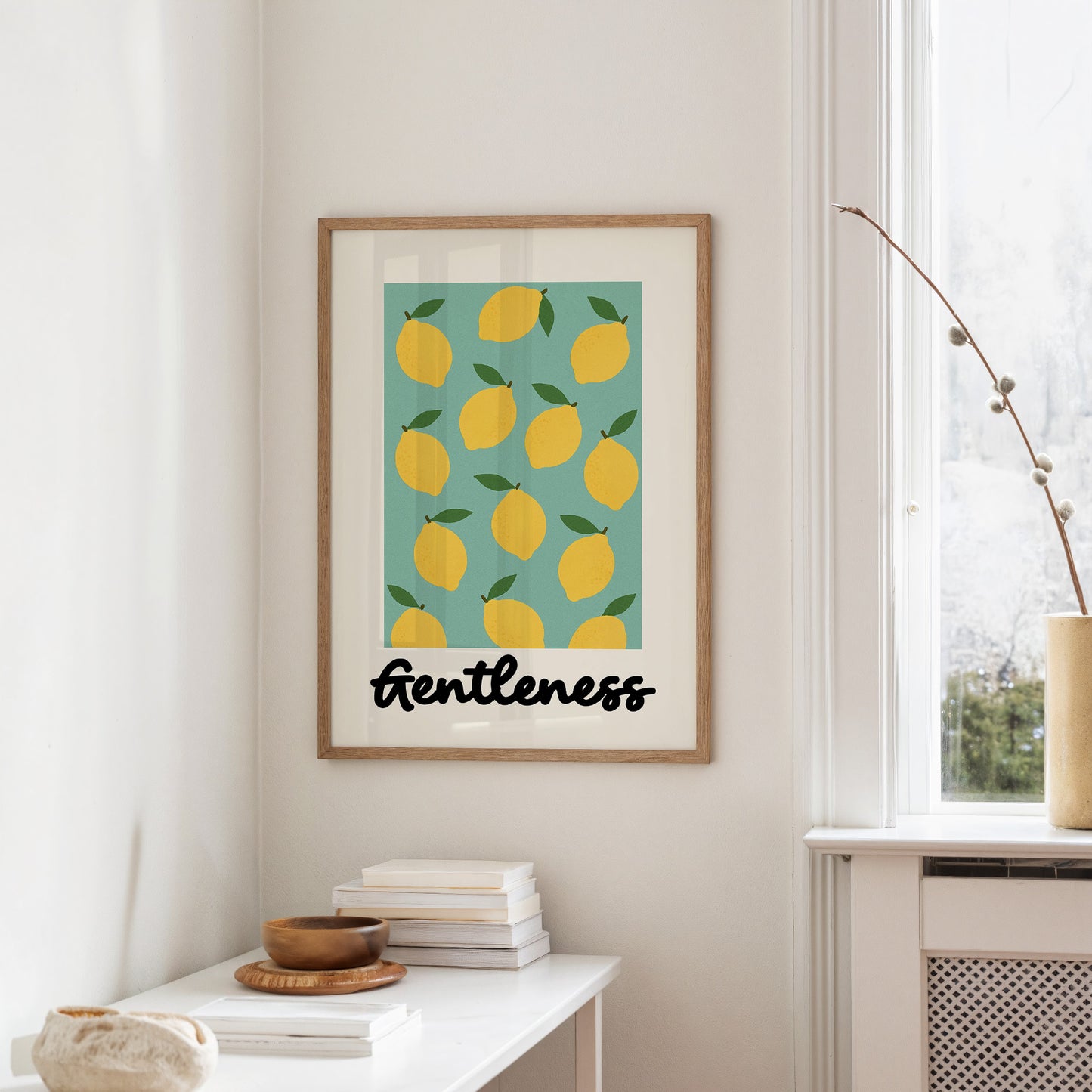 Citrus Symphony On Mint Canvas