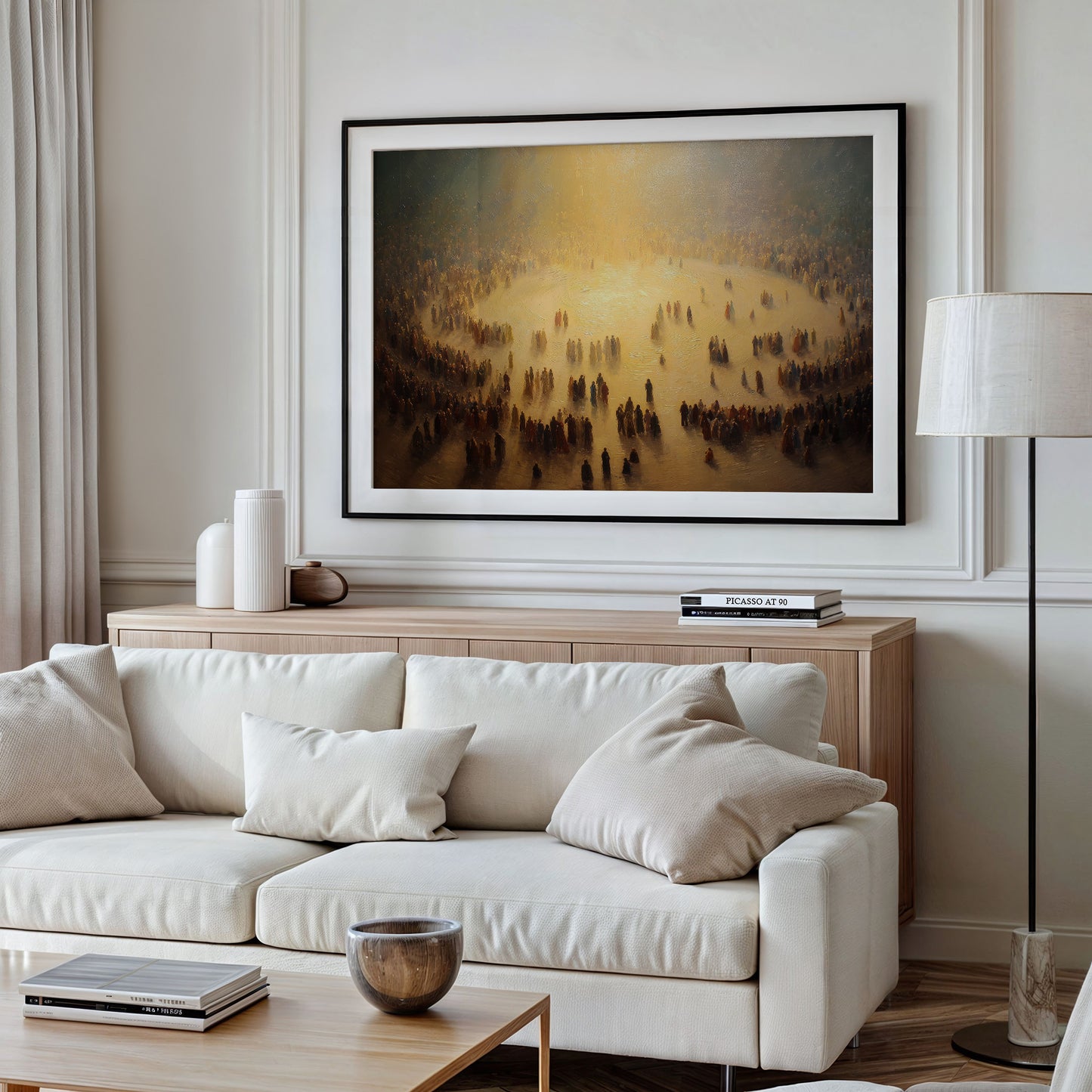 Luminous Gathering In Golden Mist