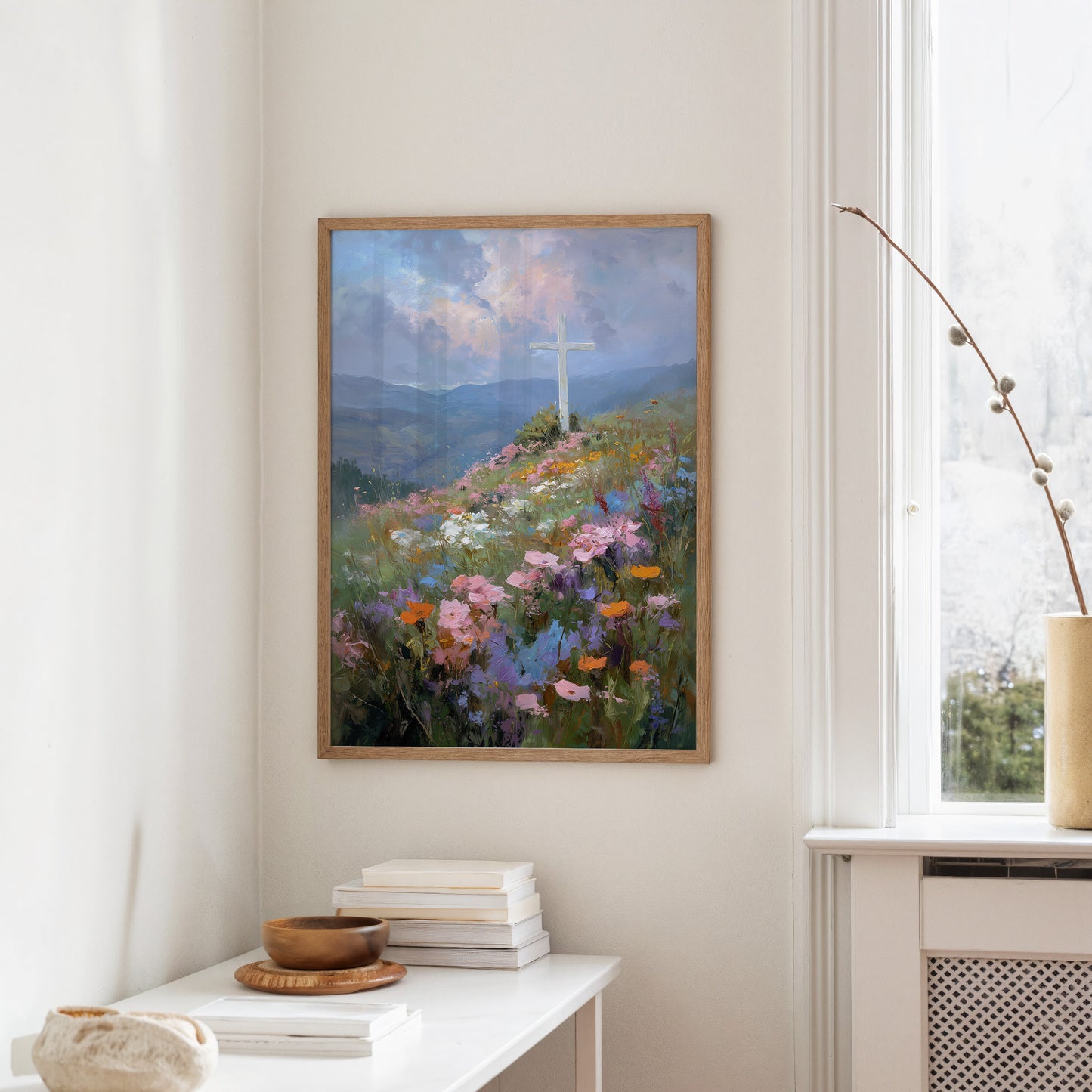 Sacred Summit Blooms Under Pastel Skies