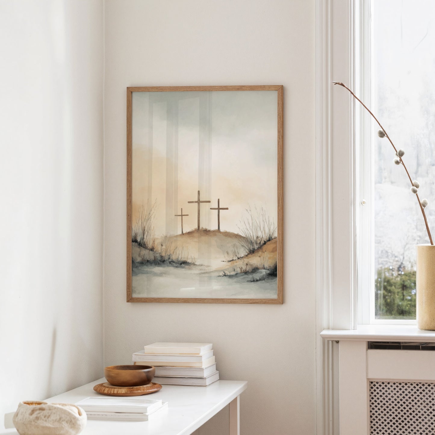 Three Crosses Stand in Sacred Silence