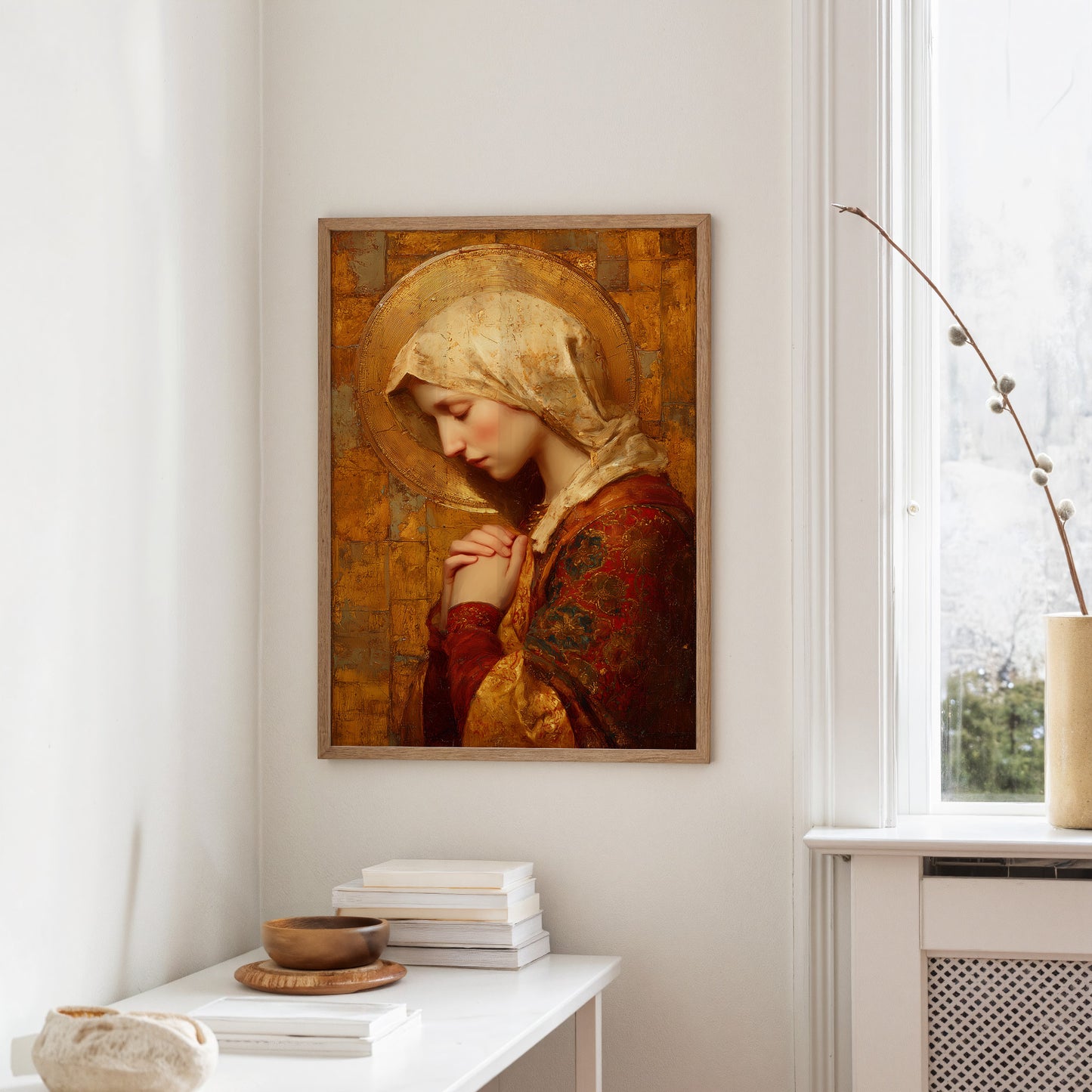Golden Devotion in Crimson Light