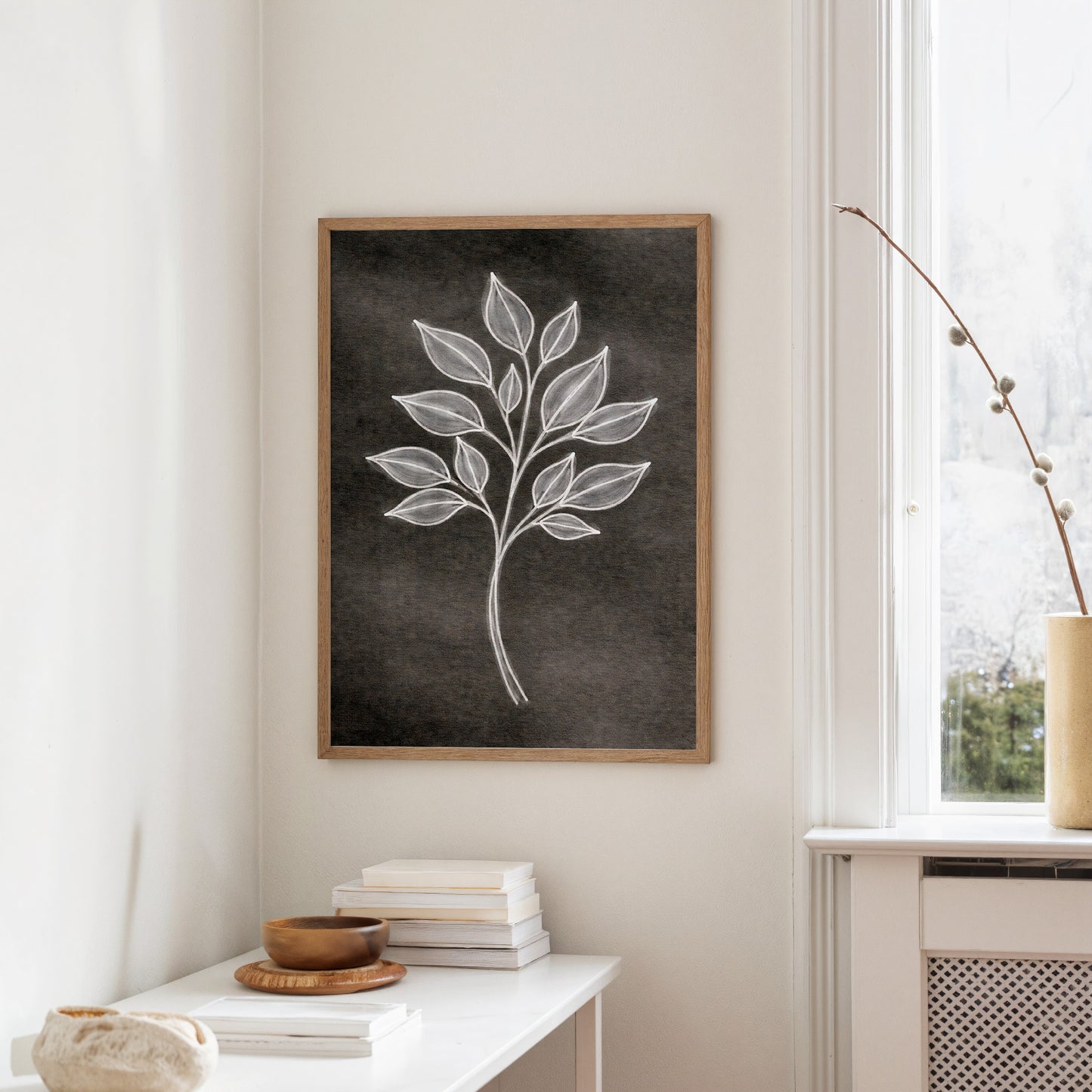 Luminous Foliage Against Midnight Canvas