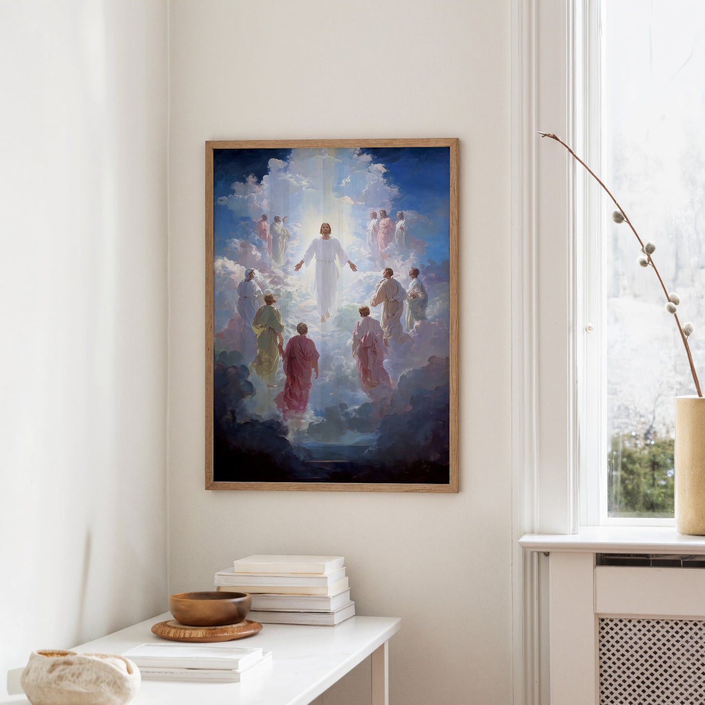 Celestial Ascension Through Radiant Clouds