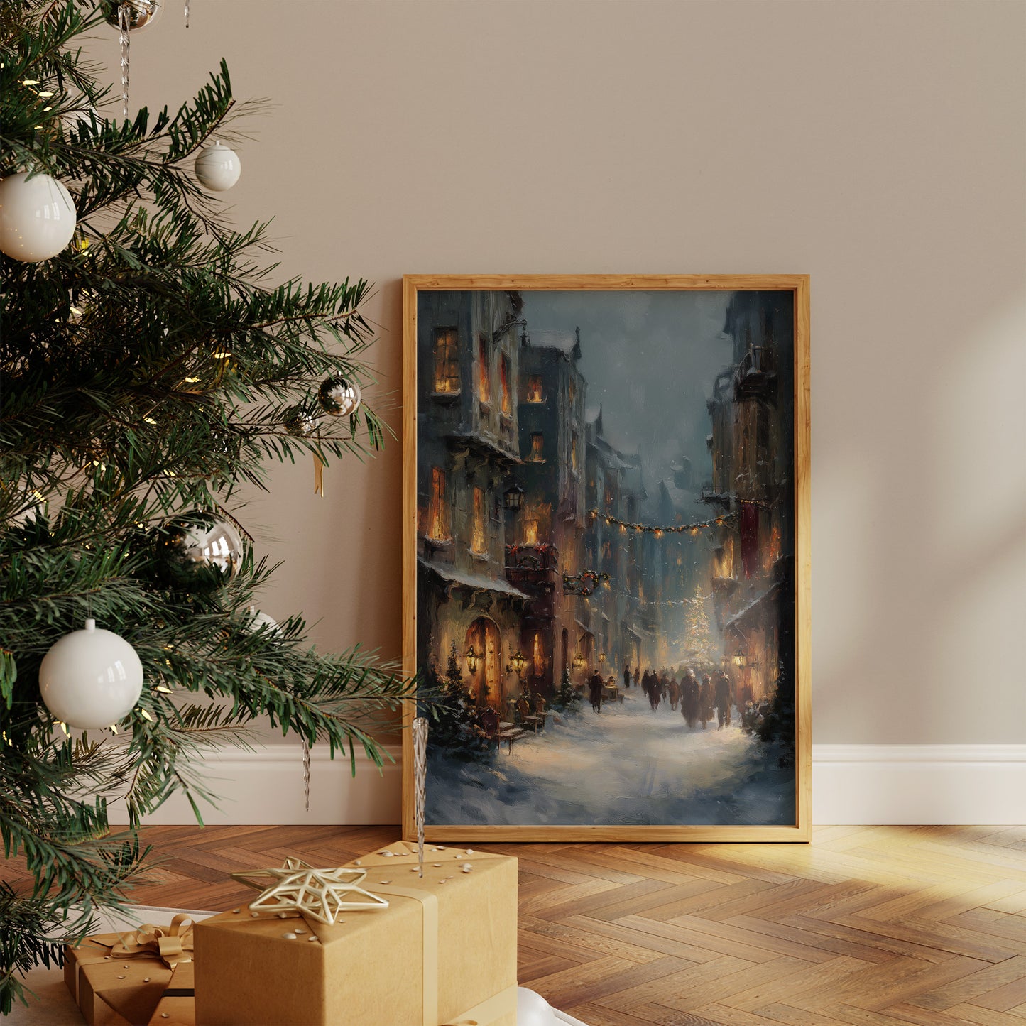 Winter's Embrace: An Old Town Reverie