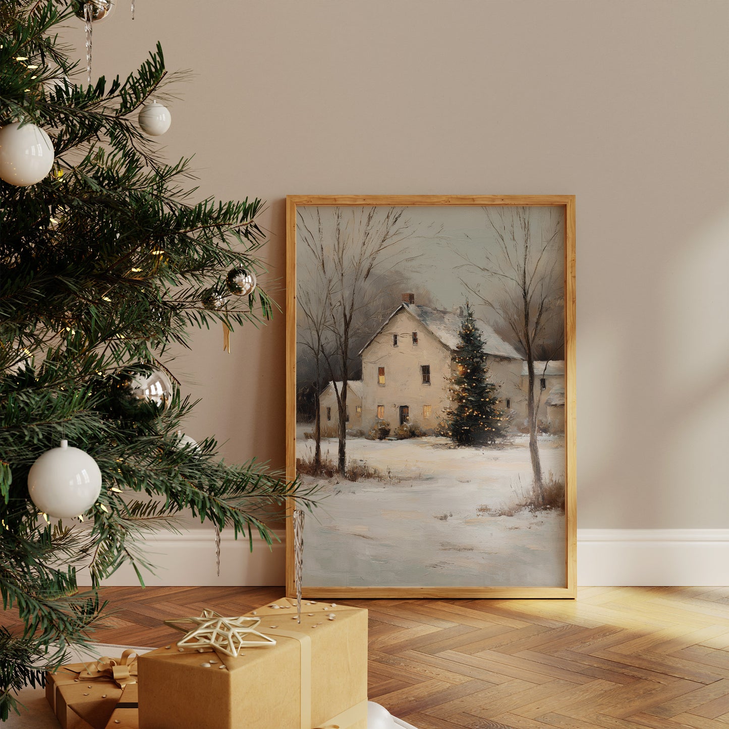 Winter's Embrace: Farmhouse Serenity