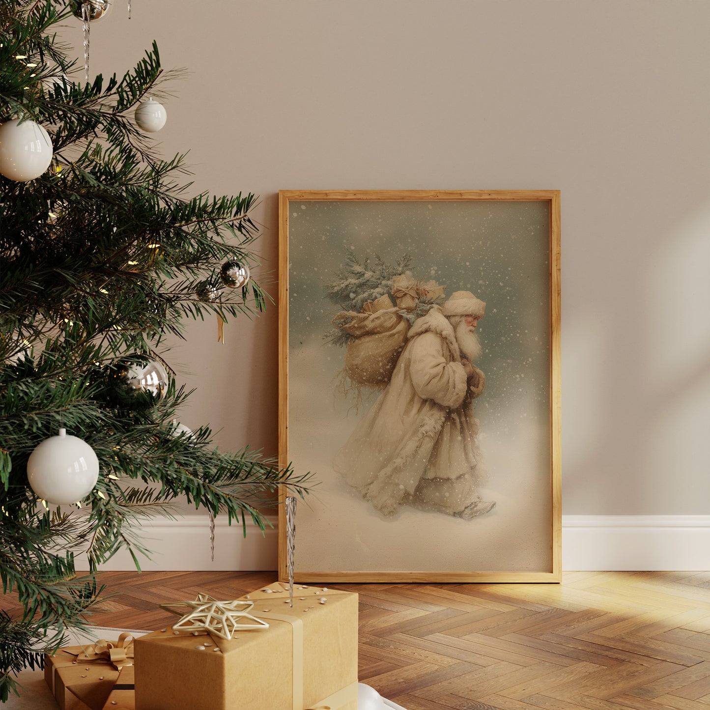 Santa Journeys Through Snowfall