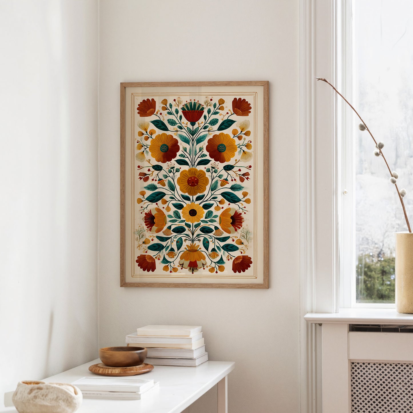 Symmetrical Garden: Autumn's Folk Tapestry