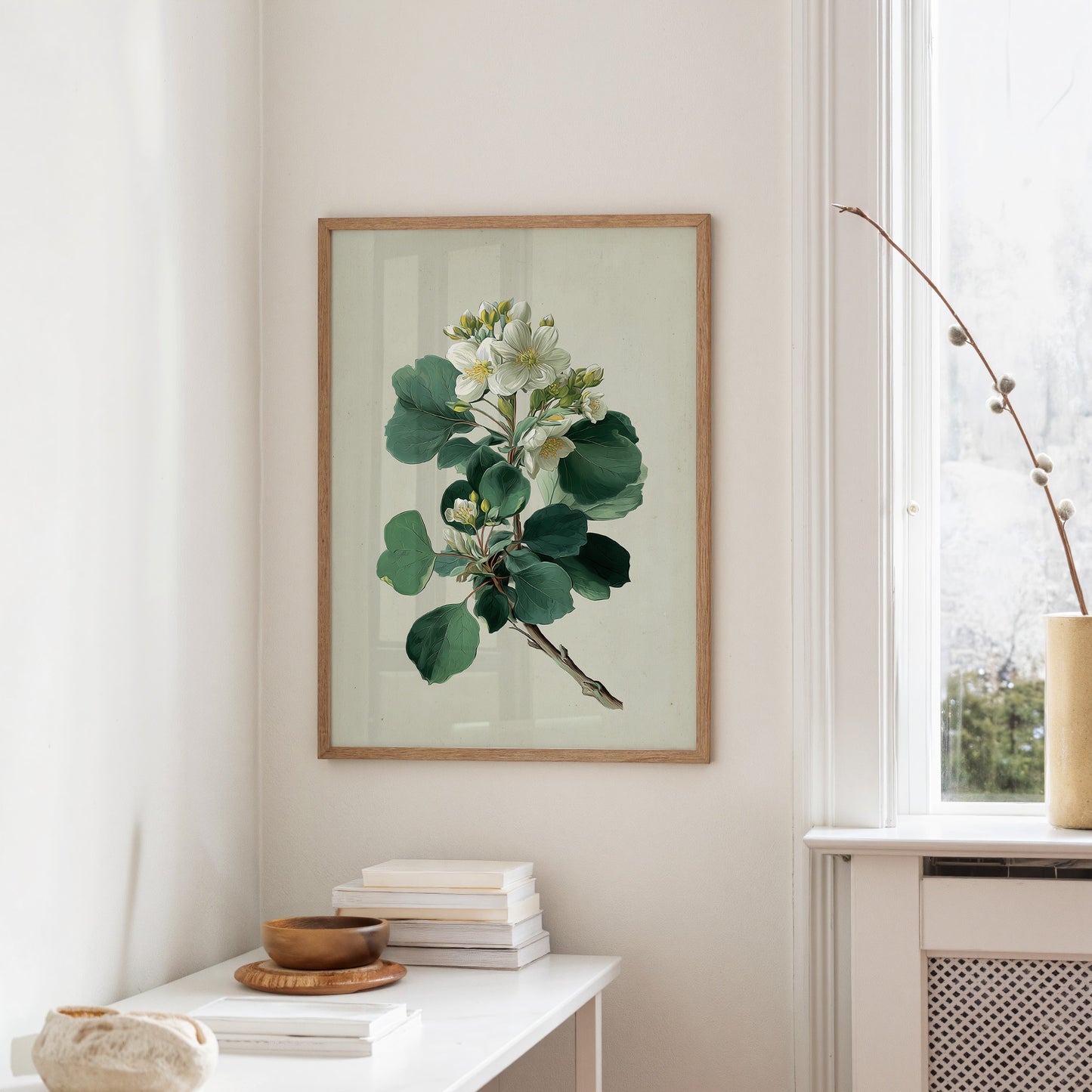 Ivory Blooms On Weathered Parchment