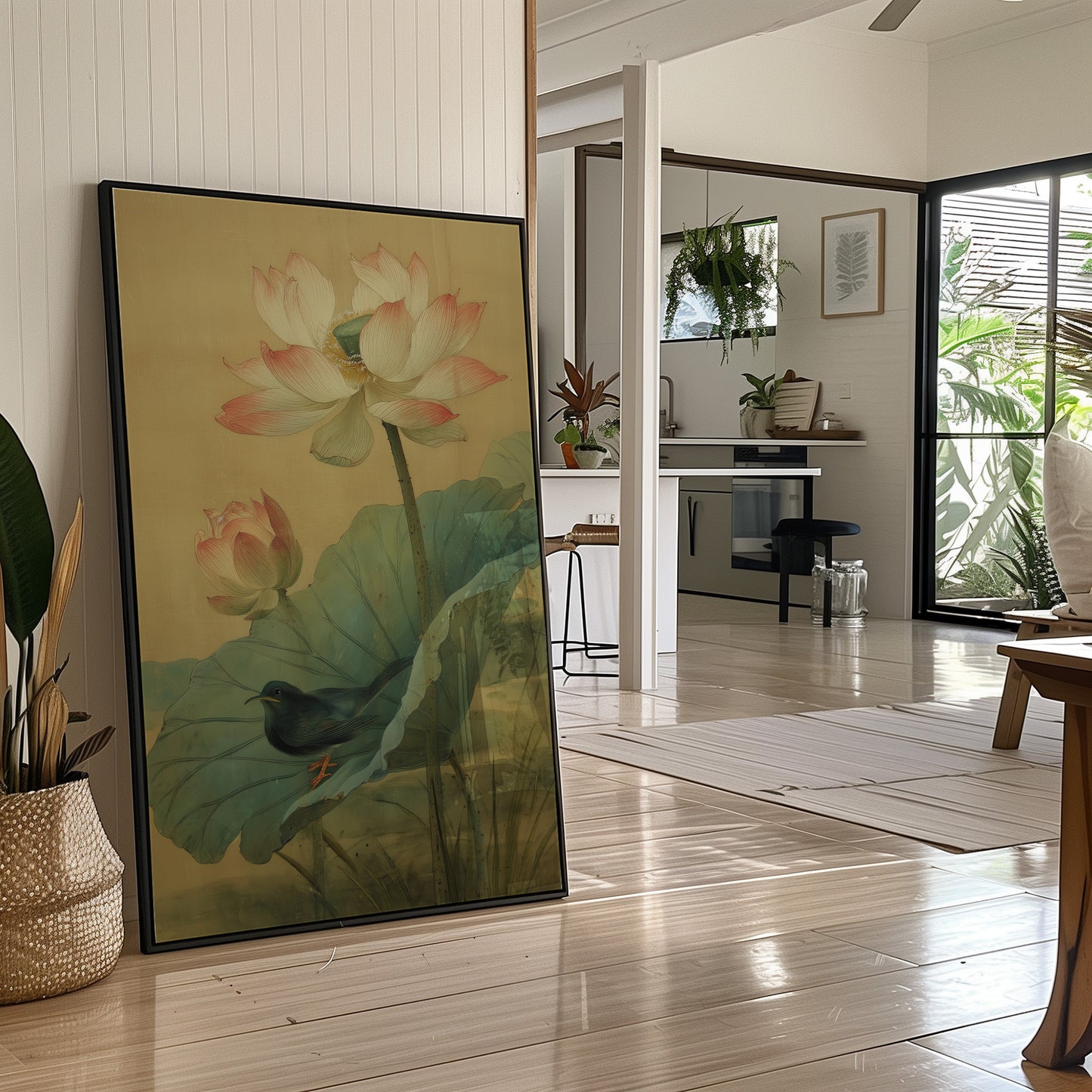 Lotus Blossoms Guard Their Secret Bird