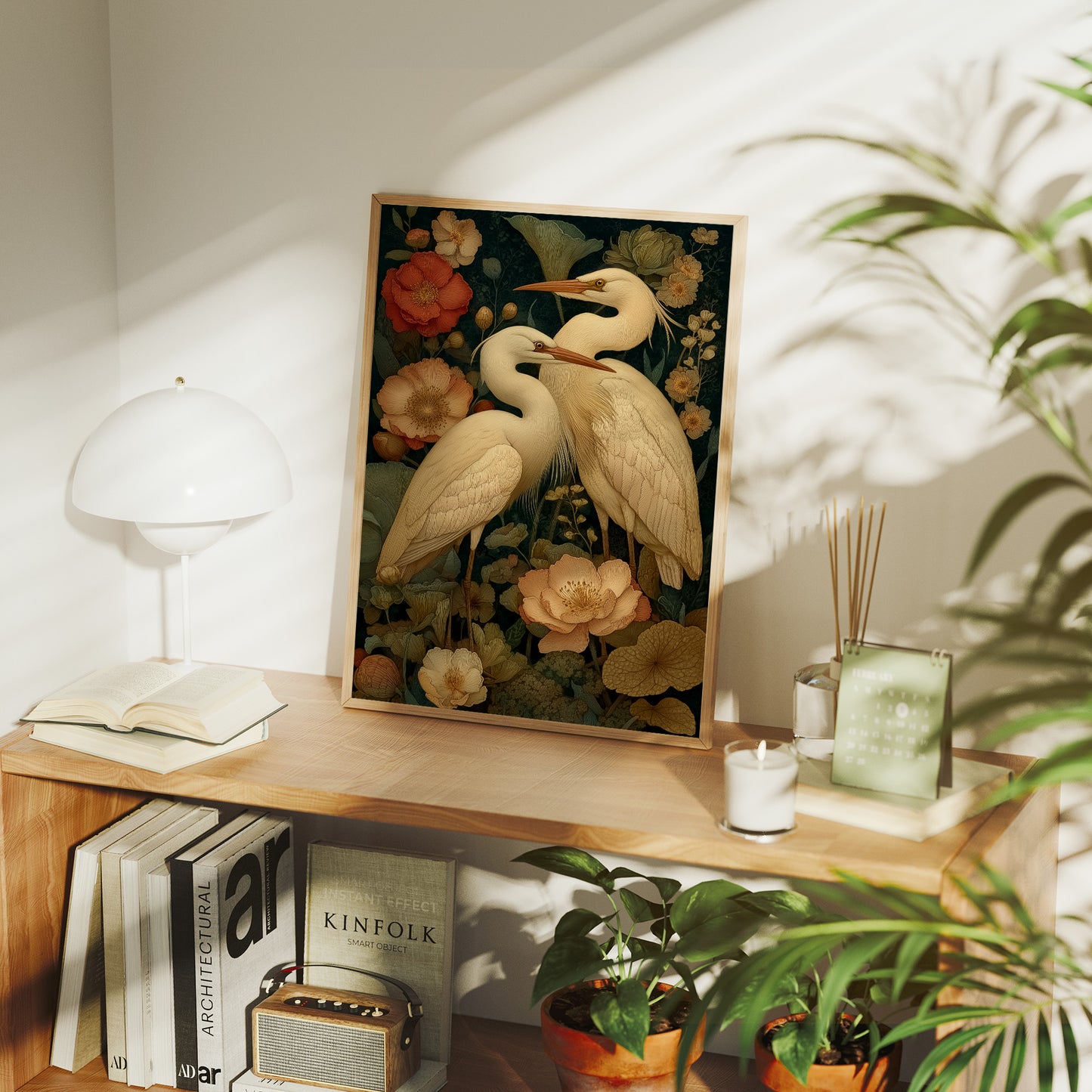 Herons Dance Among Garden Blooms