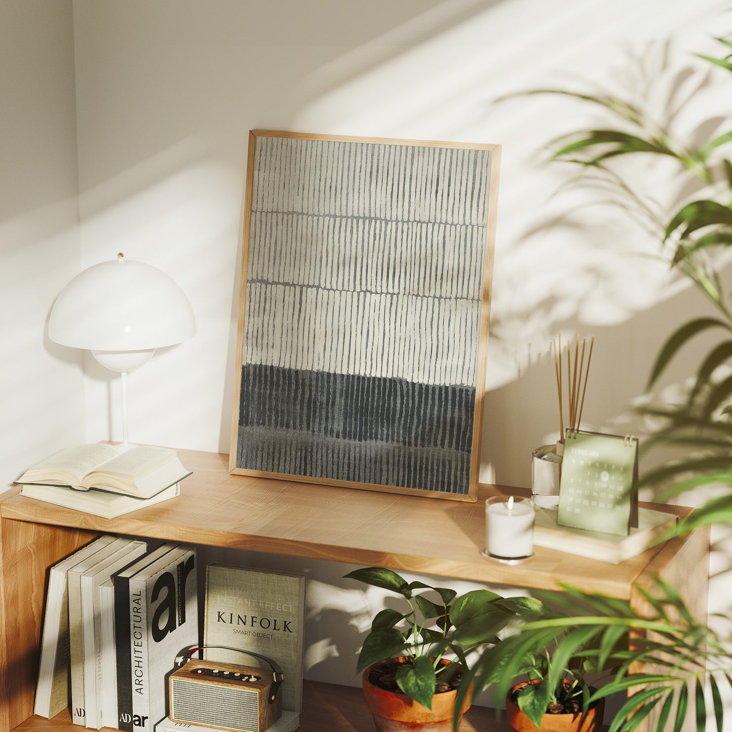 Sunlit Bar Cart Meets Modern Lines
