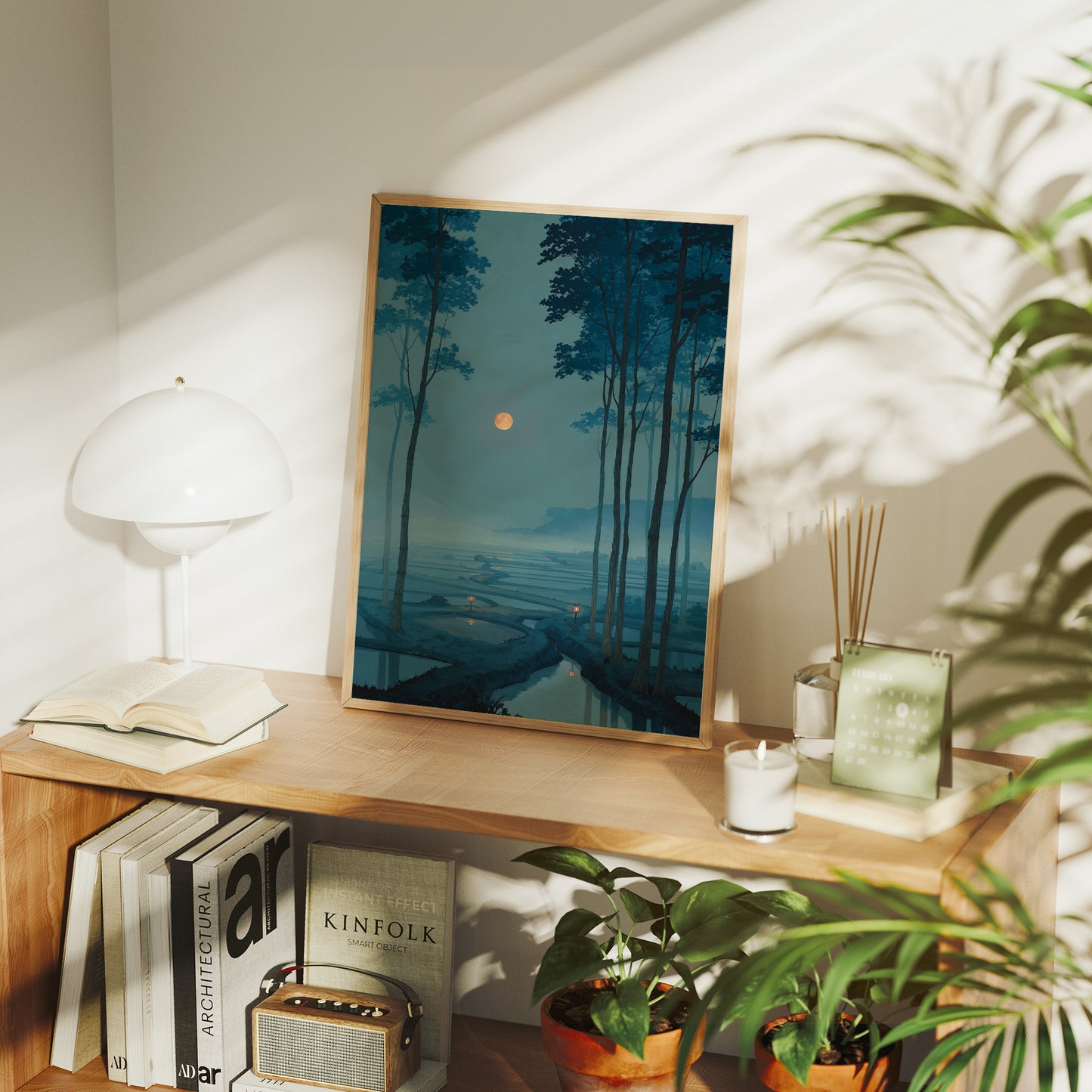 Moonlit Rivers Meet At Dusk