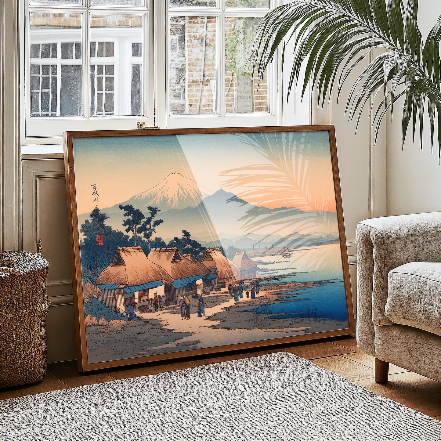 Coastal Village Greets Mountain Dawn