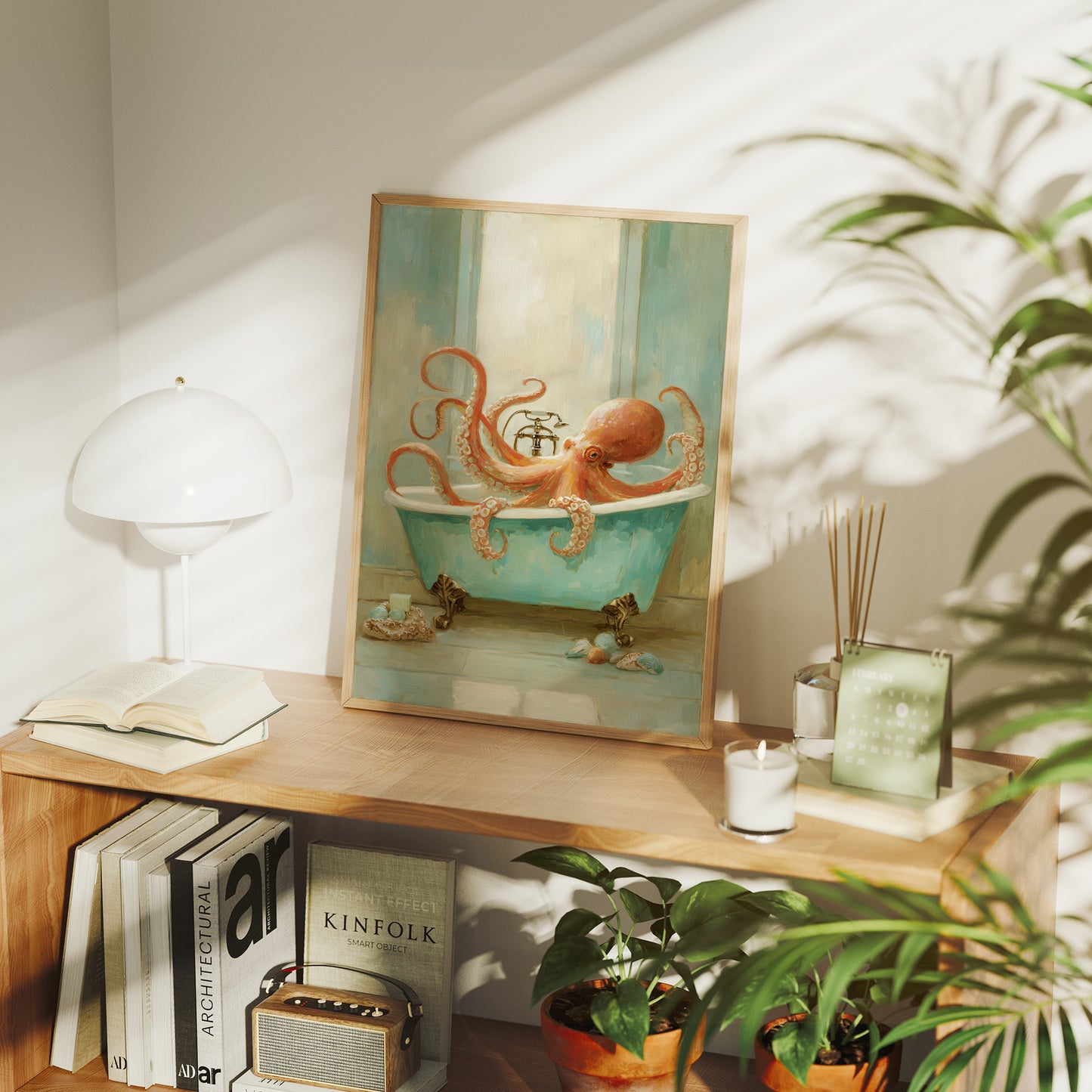 Octopus Soaks In Vintage Tub