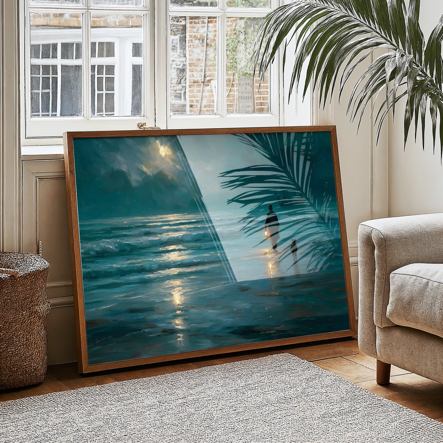 Midnight Walk Along Teal Waters