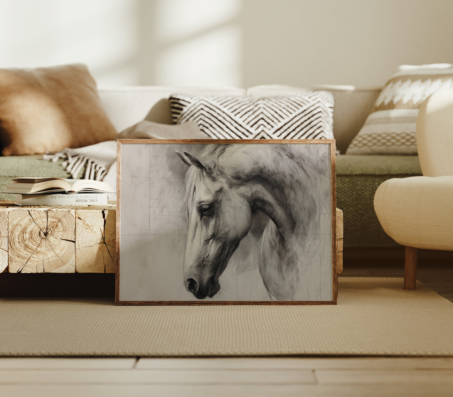 Equine Elegance in Charcoal Whispers