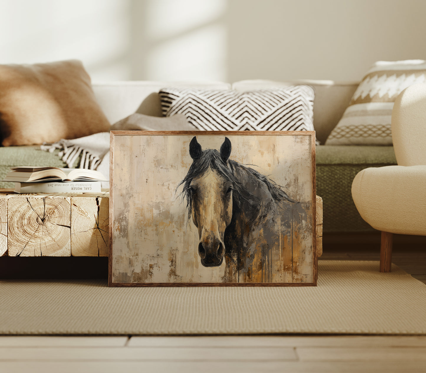 Noble Gaze Through Weathered Canvas