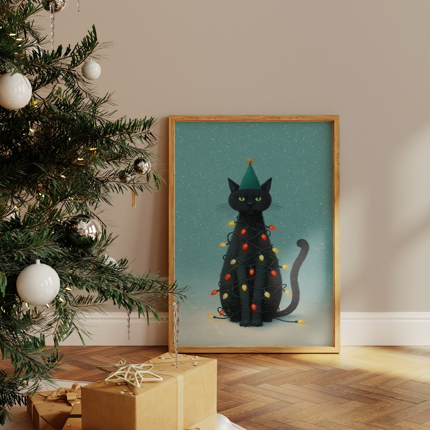 Festive Feline's Holiday Mischief