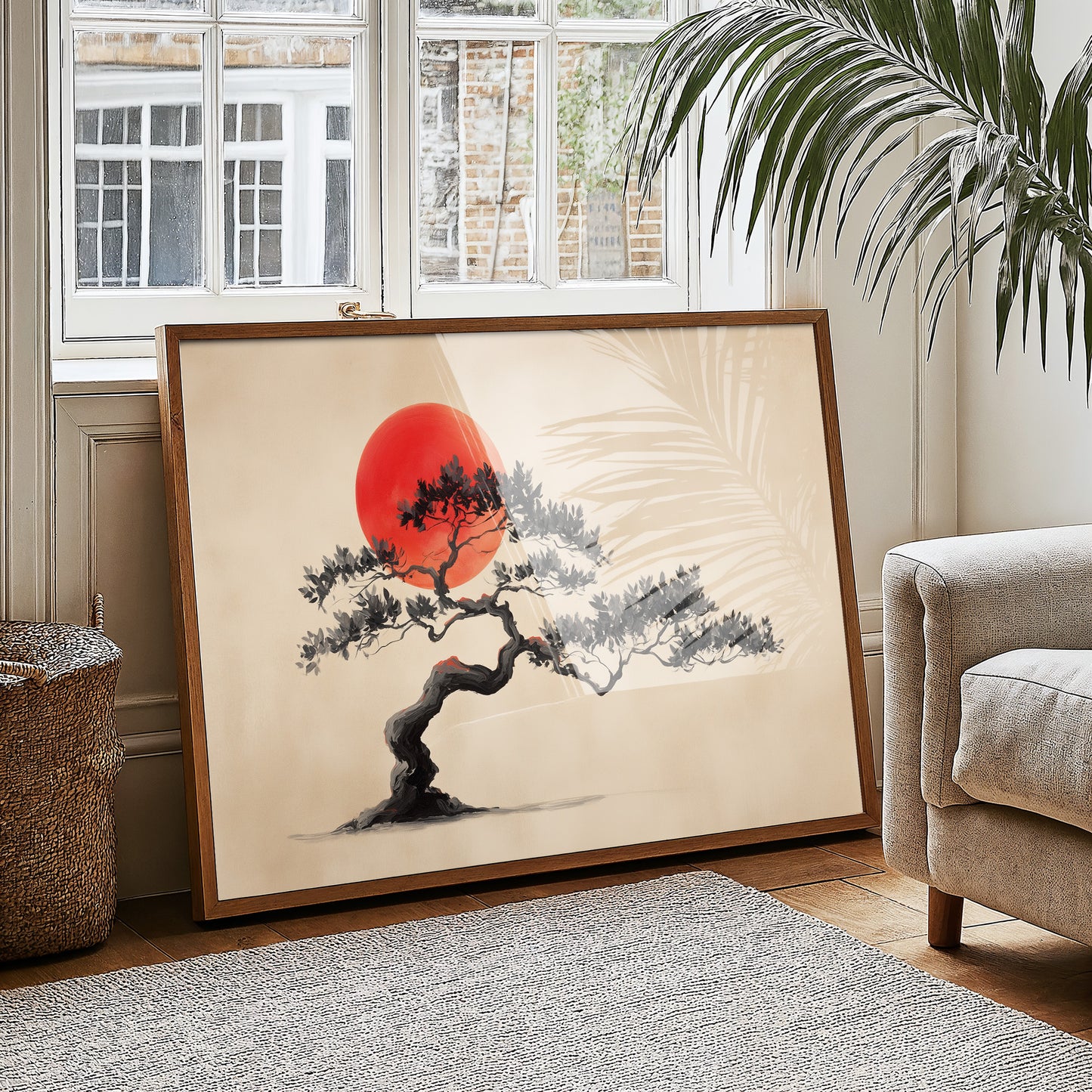 Crimson Harmony: Bonsai Beneath Blood Moon